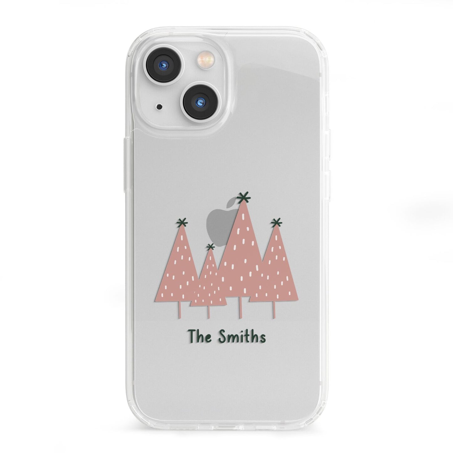 Contemporary Christmas Personalised iPhone 13 Mini Clear Bumper Case