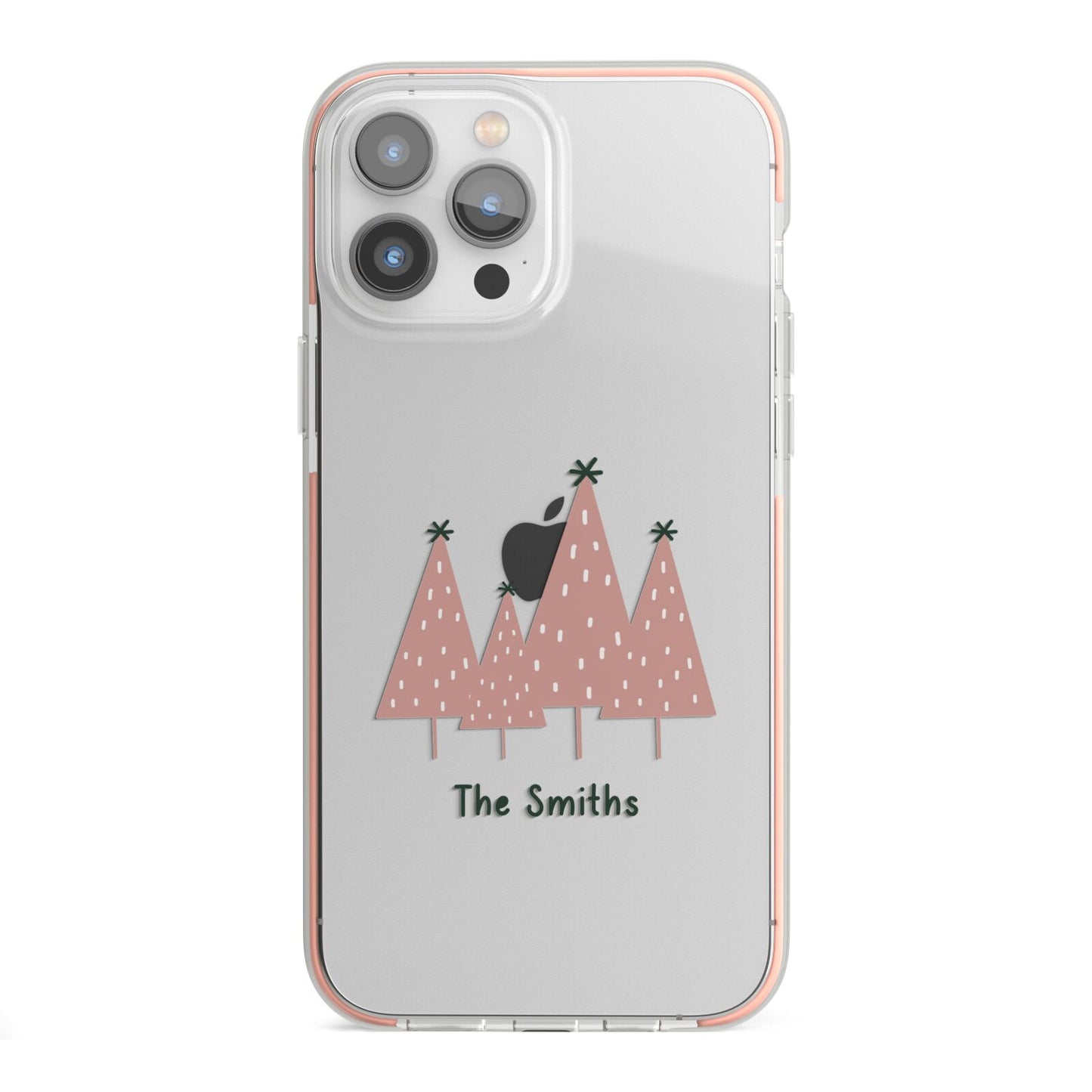 Contemporary Christmas Personalised iPhone 13 Pro Max TPU Impact Case with Pink Edges