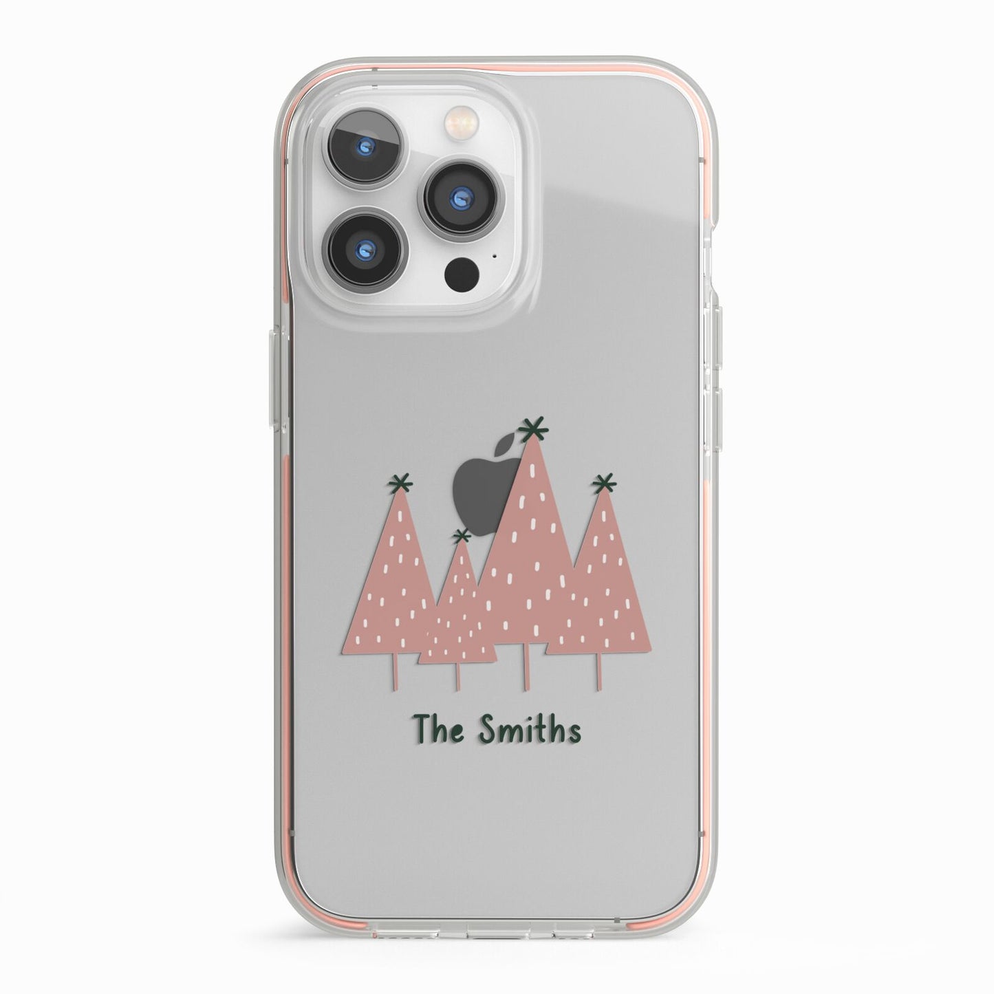 Contemporary Christmas Personalised iPhone 13 Pro TPU Impact Case with Pink Edges