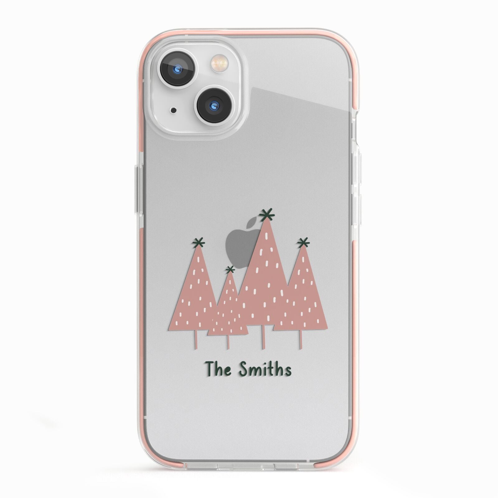 Contemporary Christmas Personalised iPhone 13 TPU Impact Case with Pink Edges