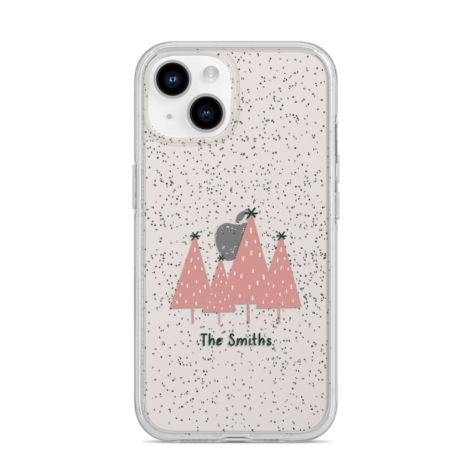 Contemporary Christmas Personalised iPhone 14 Glitter Tough Case Starlight