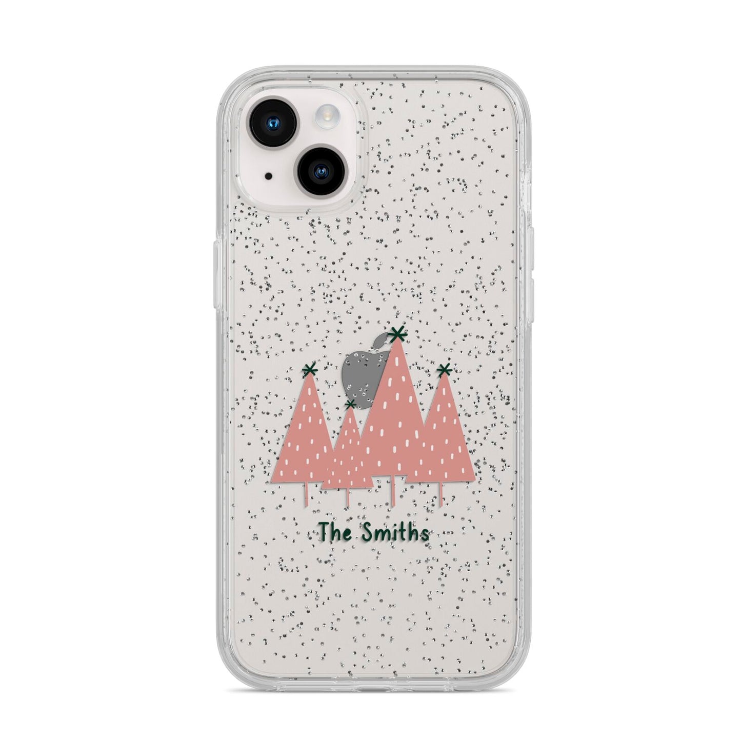 Contemporary Christmas Personalised iPhone 14 Plus Glitter Tough Case Starlight