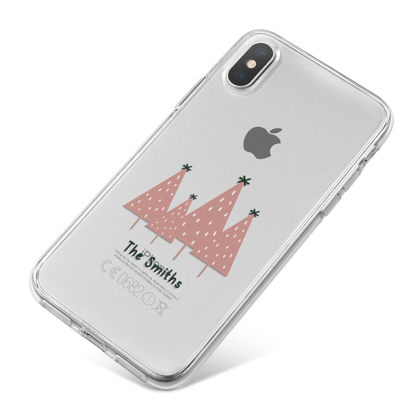 Contemporary Christmas Personalised iPhone X Bumper Case on Silver iPhone