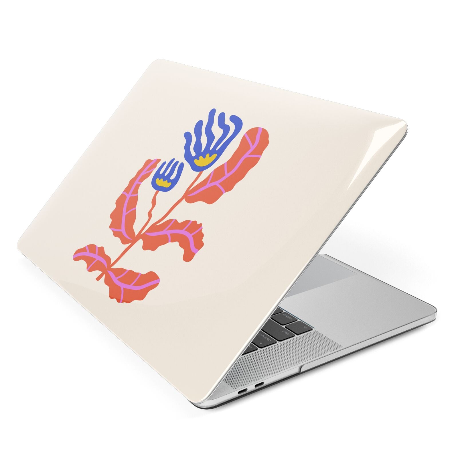 Contemporary Floral Apple MacBook Case Side View