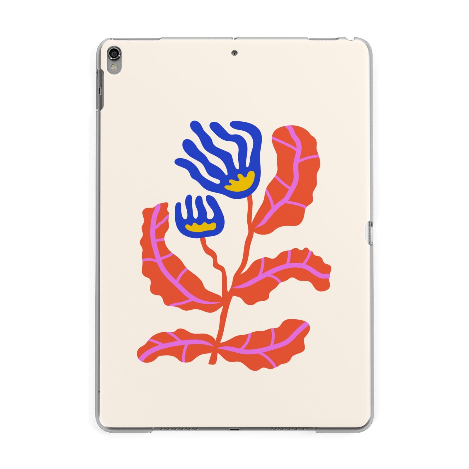 Contemporary Floral Apple iPad Grey Case