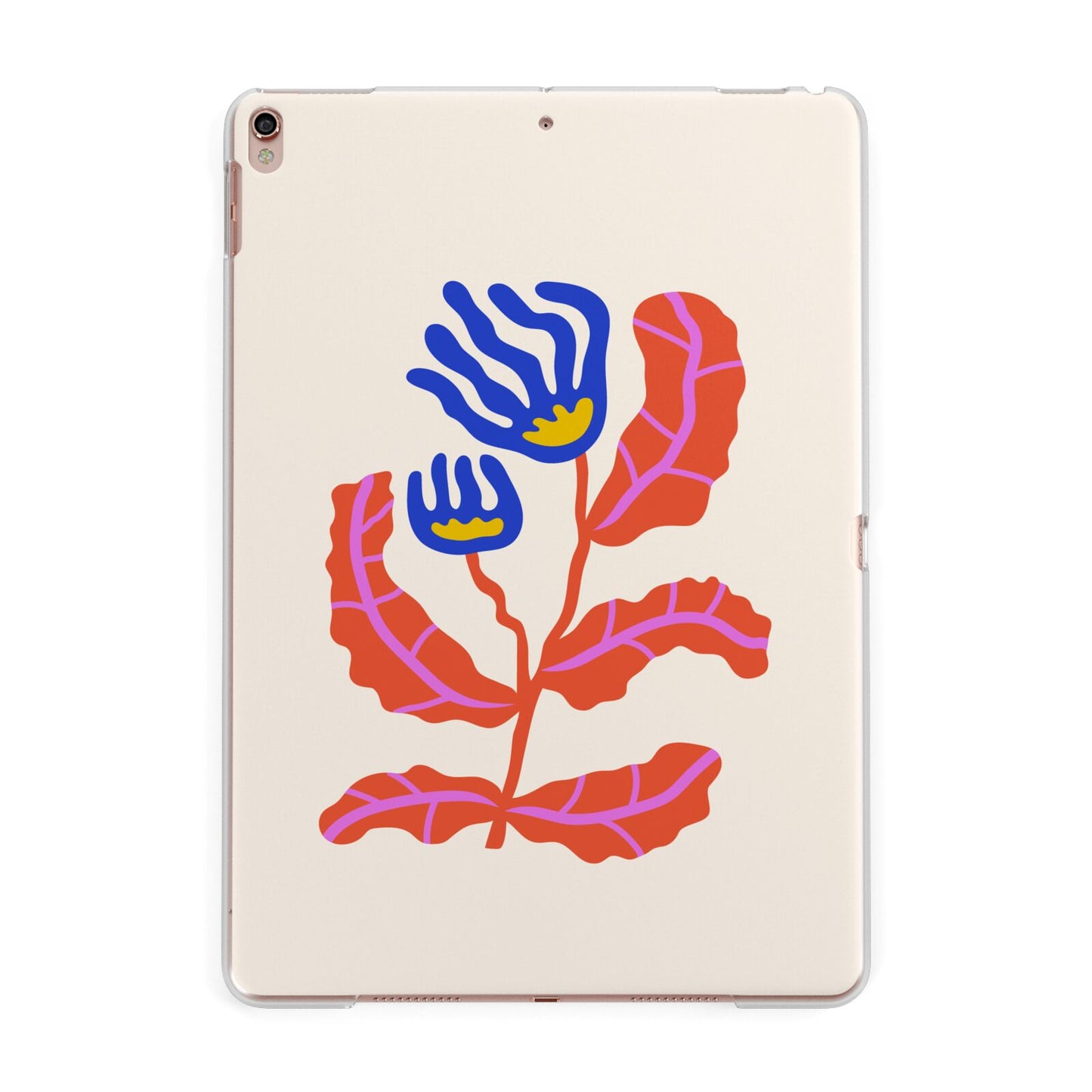 Contemporary Floral Apple iPad Rose Gold Case