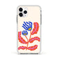 Contemporary Floral Apple iPhone 11 Pro in Silver with White Impact Case