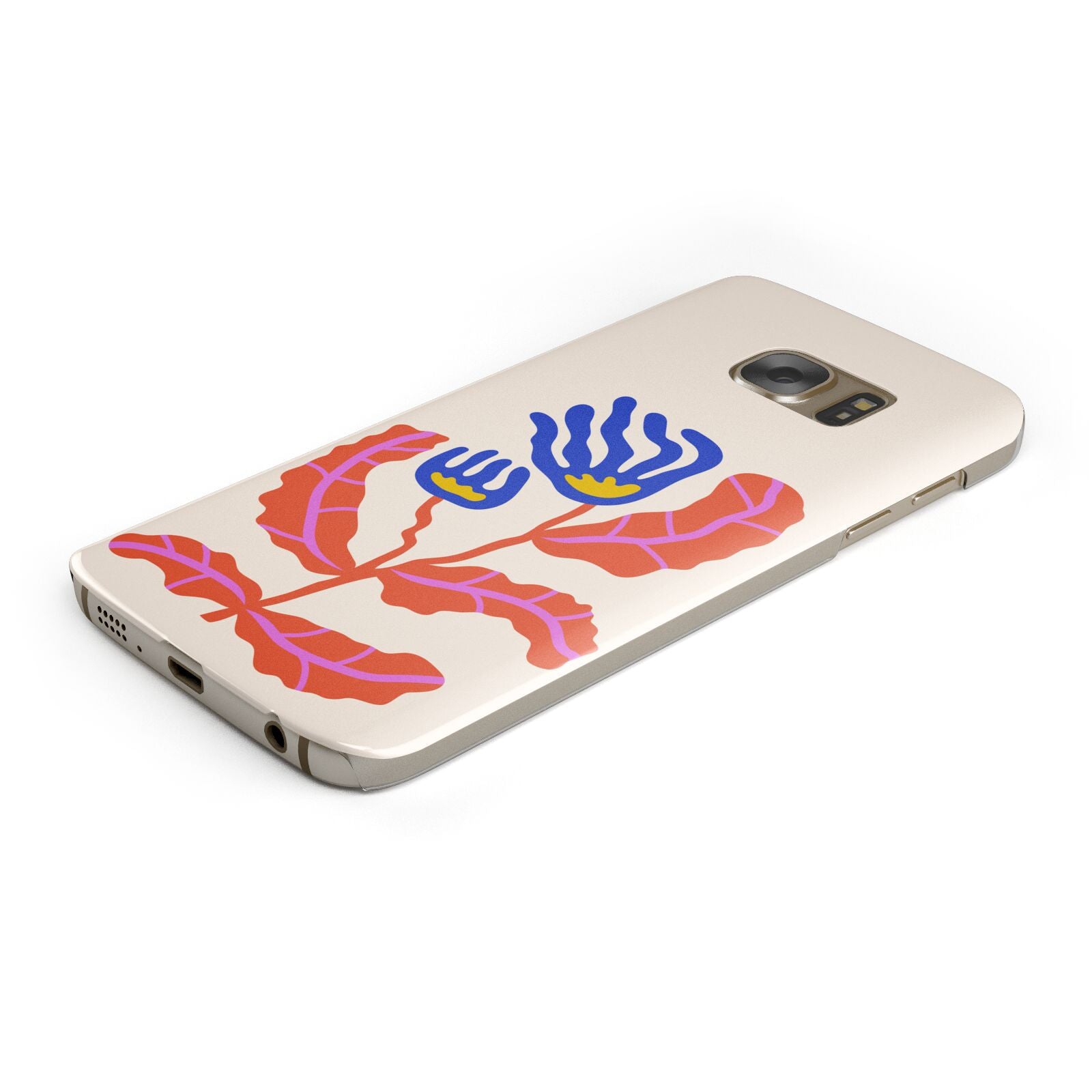 Contemporary Floral Protective Samsung Galaxy Case Angled Image