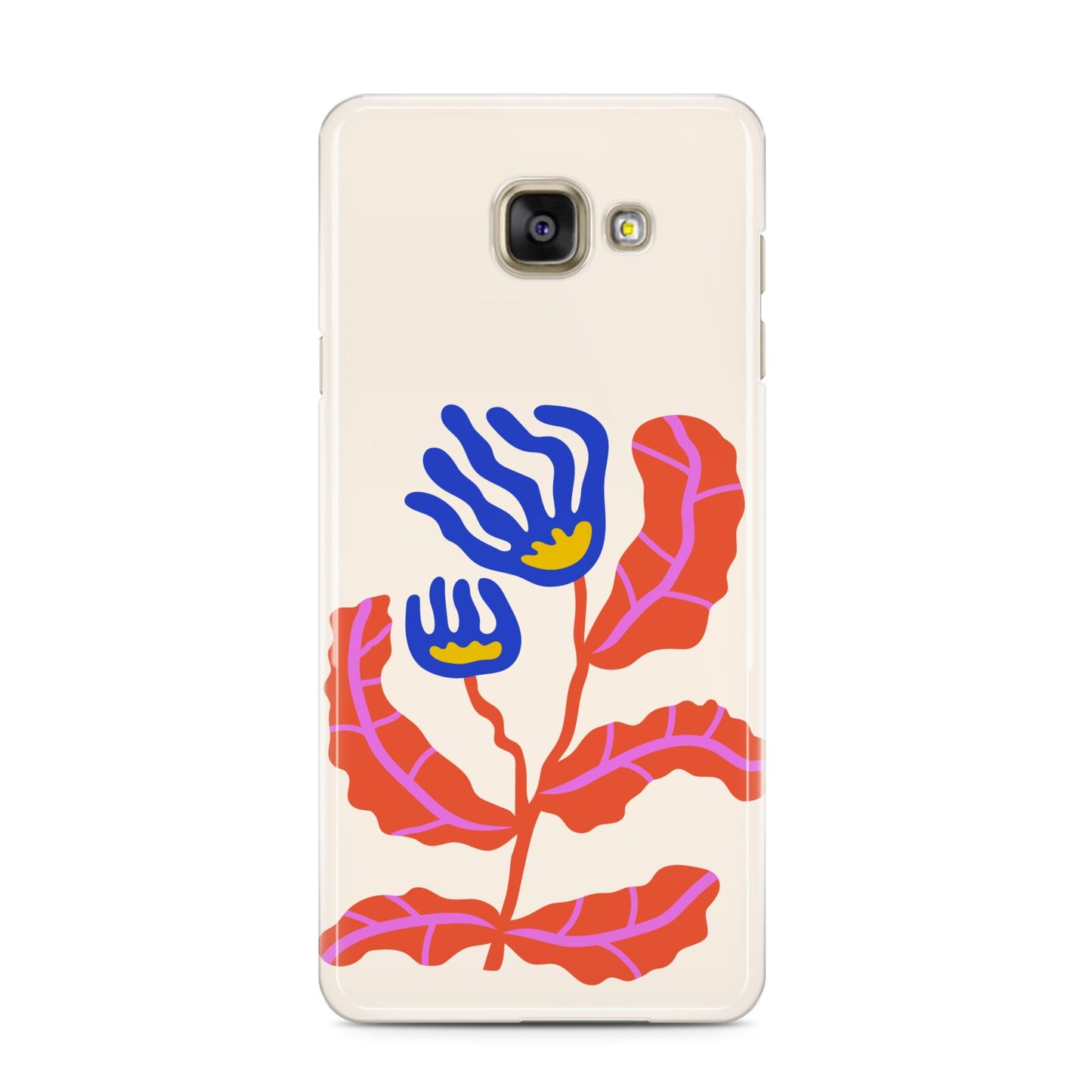 Contemporary Floral Samsung Galaxy A3 2016 Case on gold phone