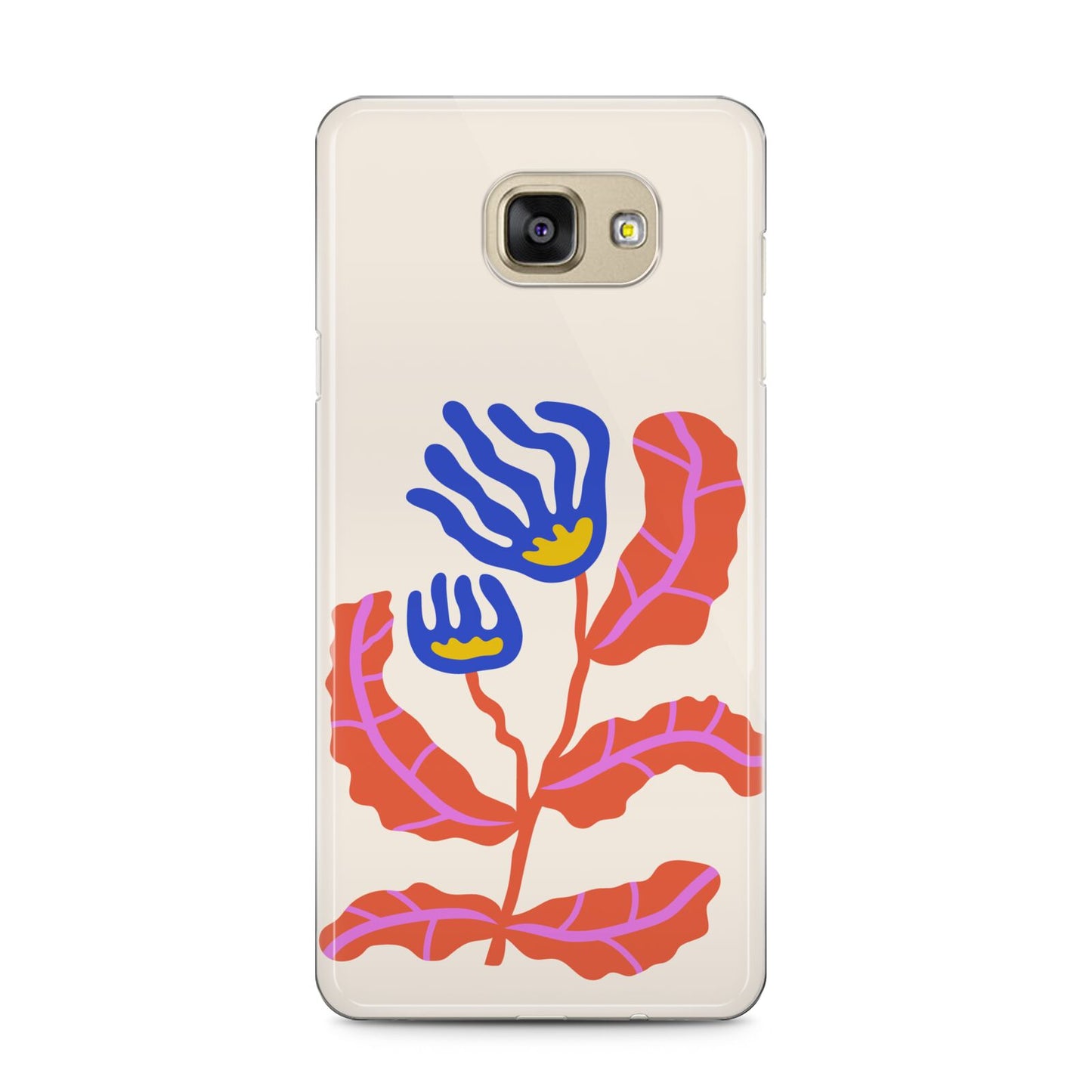 Contemporary Floral Samsung Galaxy A5 2016 Case on gold phone