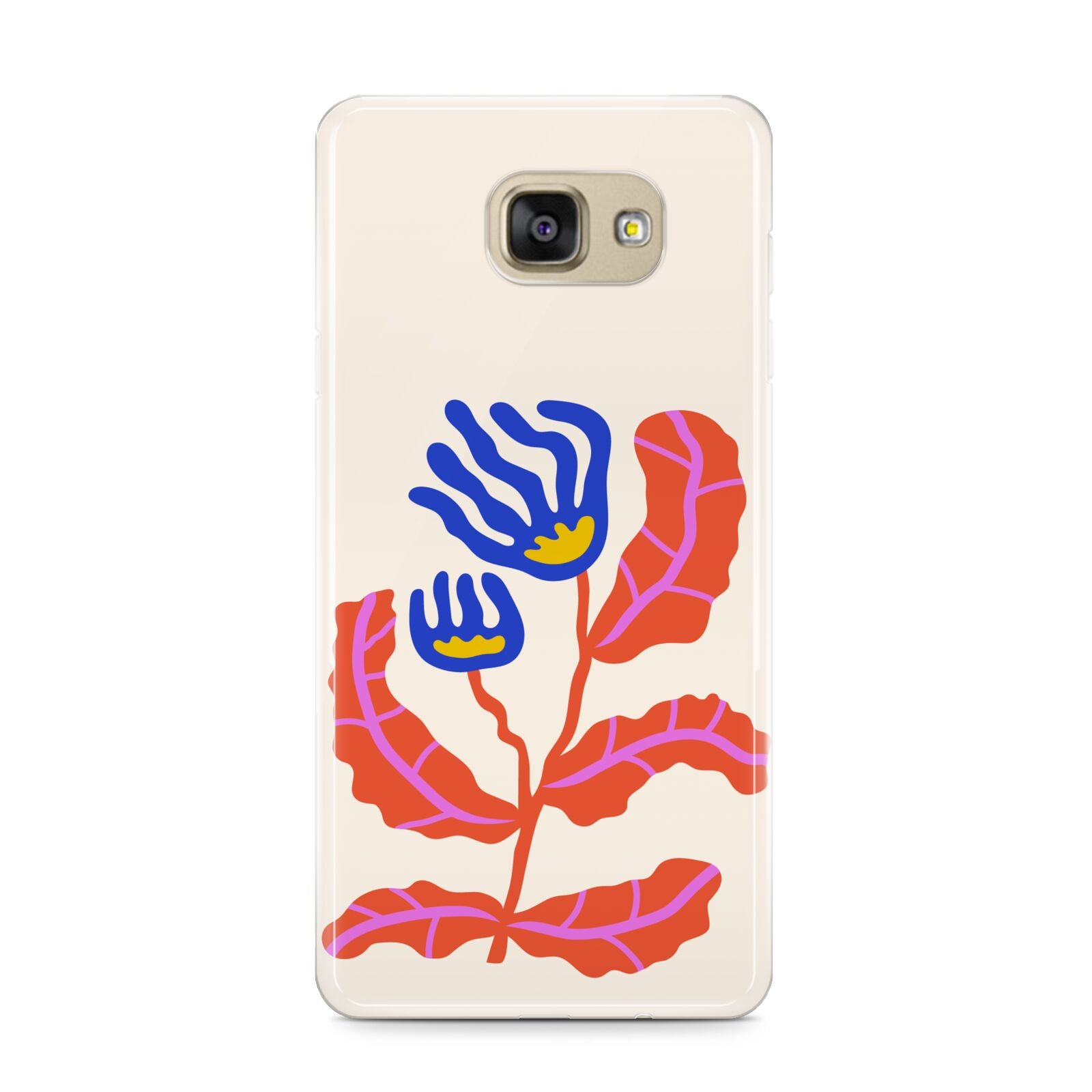 Contemporary Floral Samsung Galaxy A9 2016 Case on gold phone