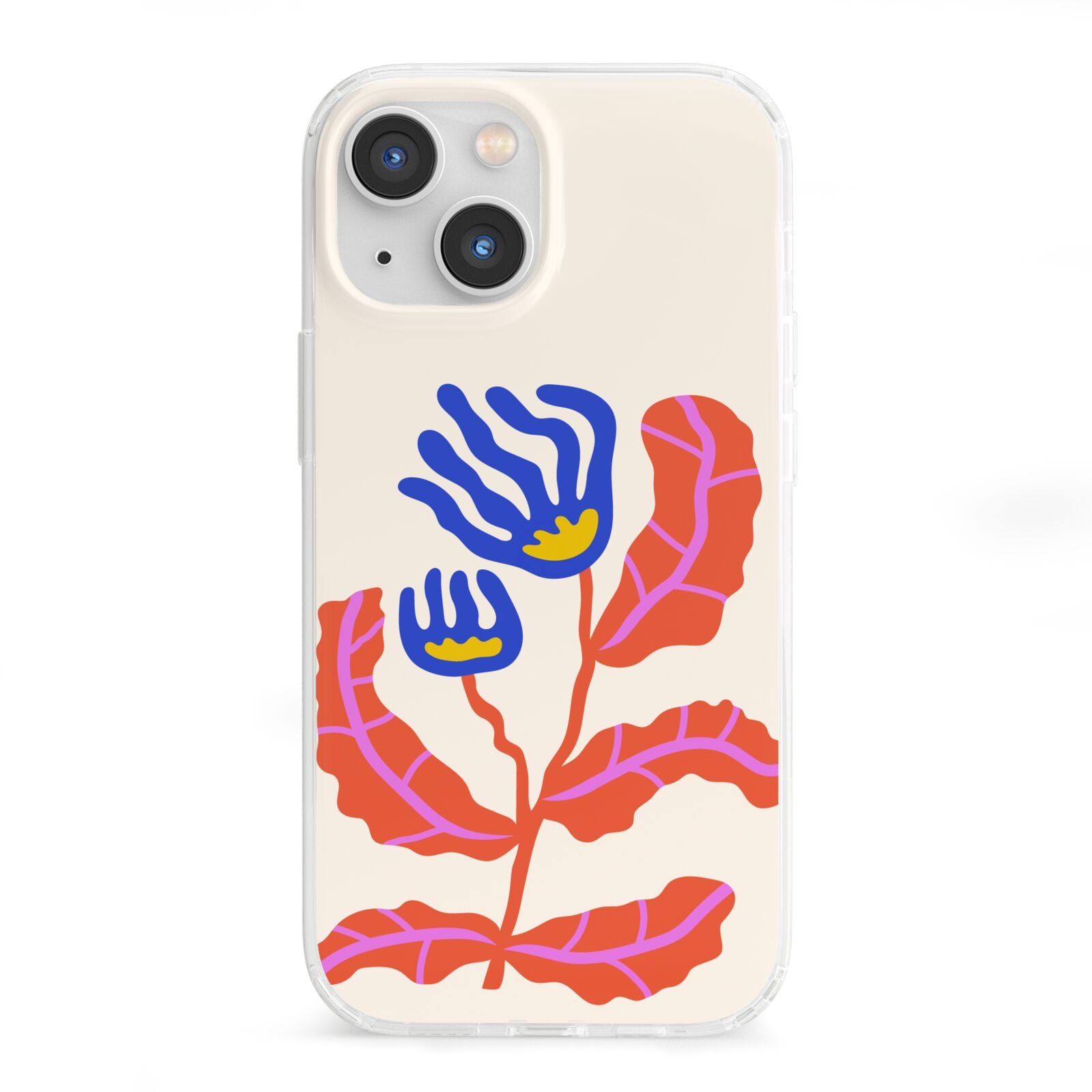 Contemporary Floral iPhone 13 Mini Clear Bumper Case