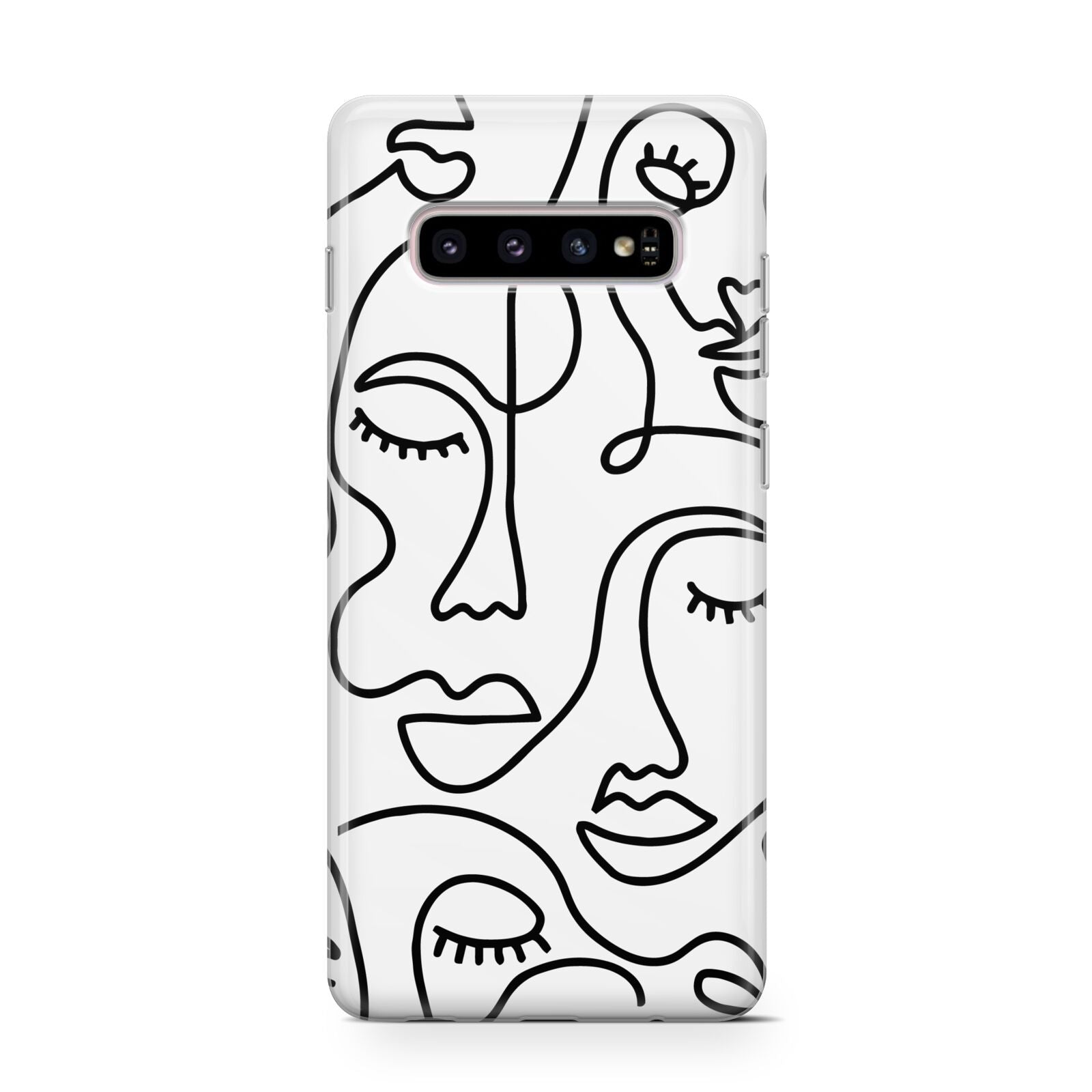 Continuous Abstract Face Protective Samsung Galaxy Case