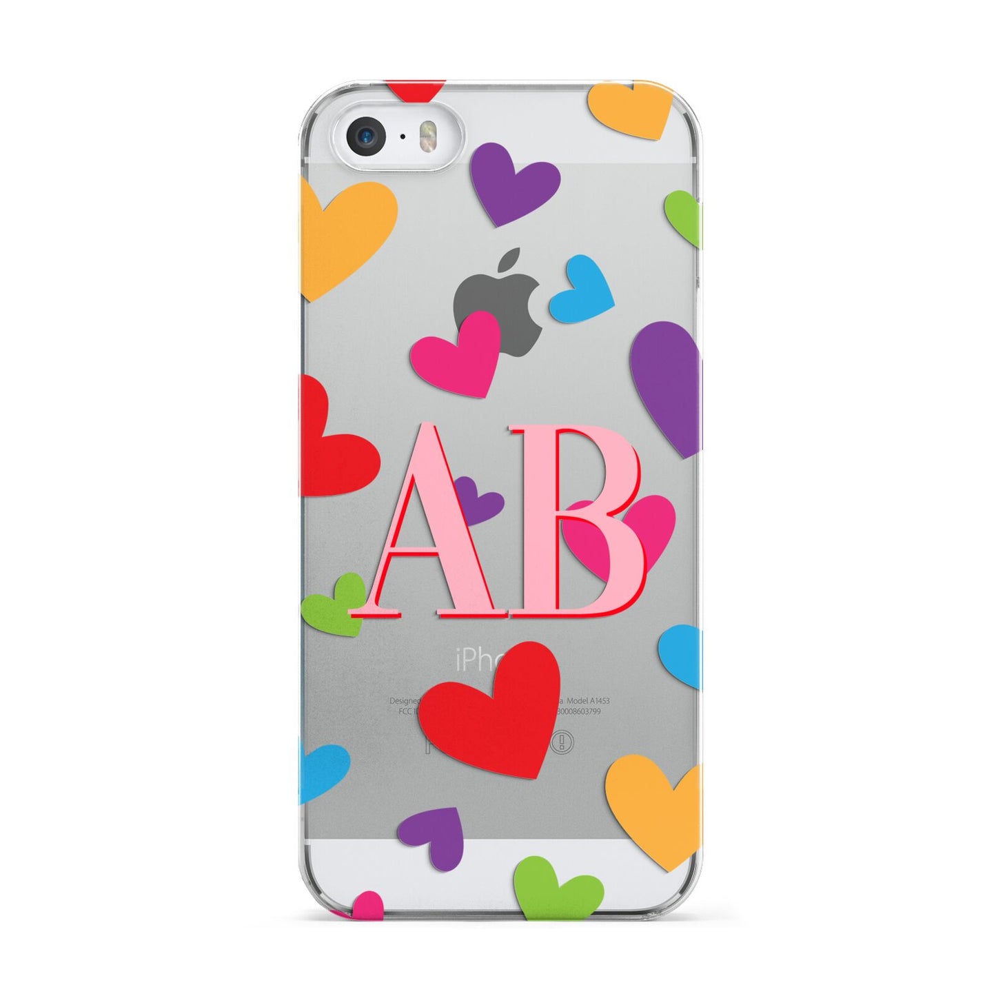 Contrast Initials Heart Print Apple iPhone 5 Case