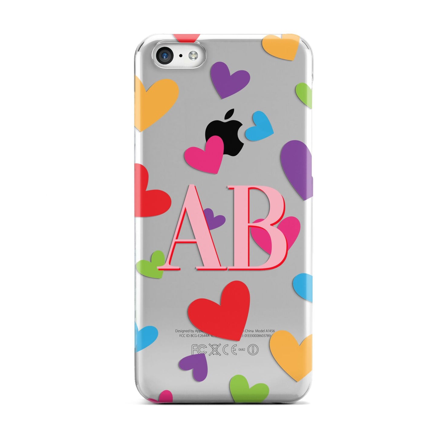 Contrast Initials Heart Print Apple iPhone 5c Case