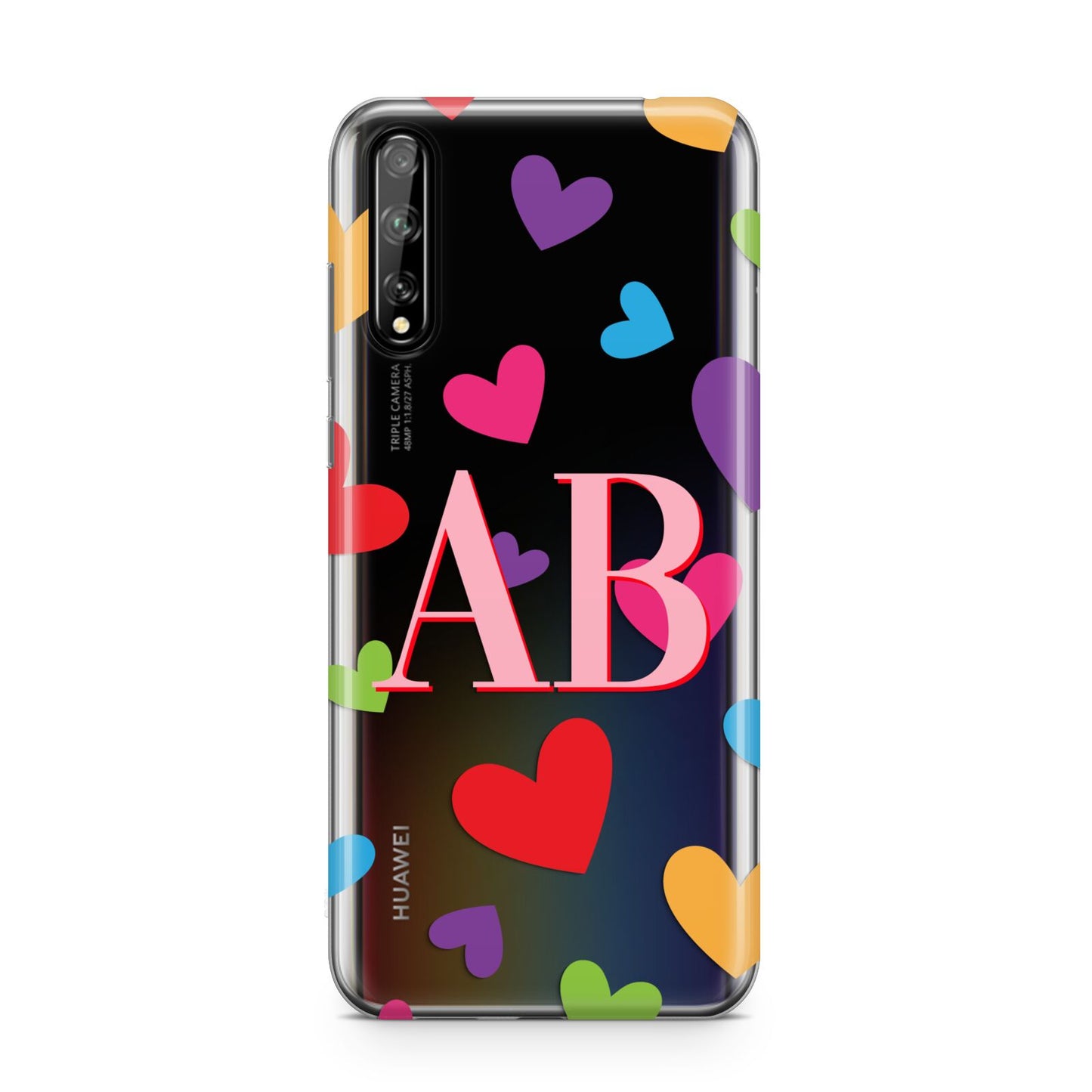 Contrast Initials Heart Print Huawei Enjoy 10s Phone Case