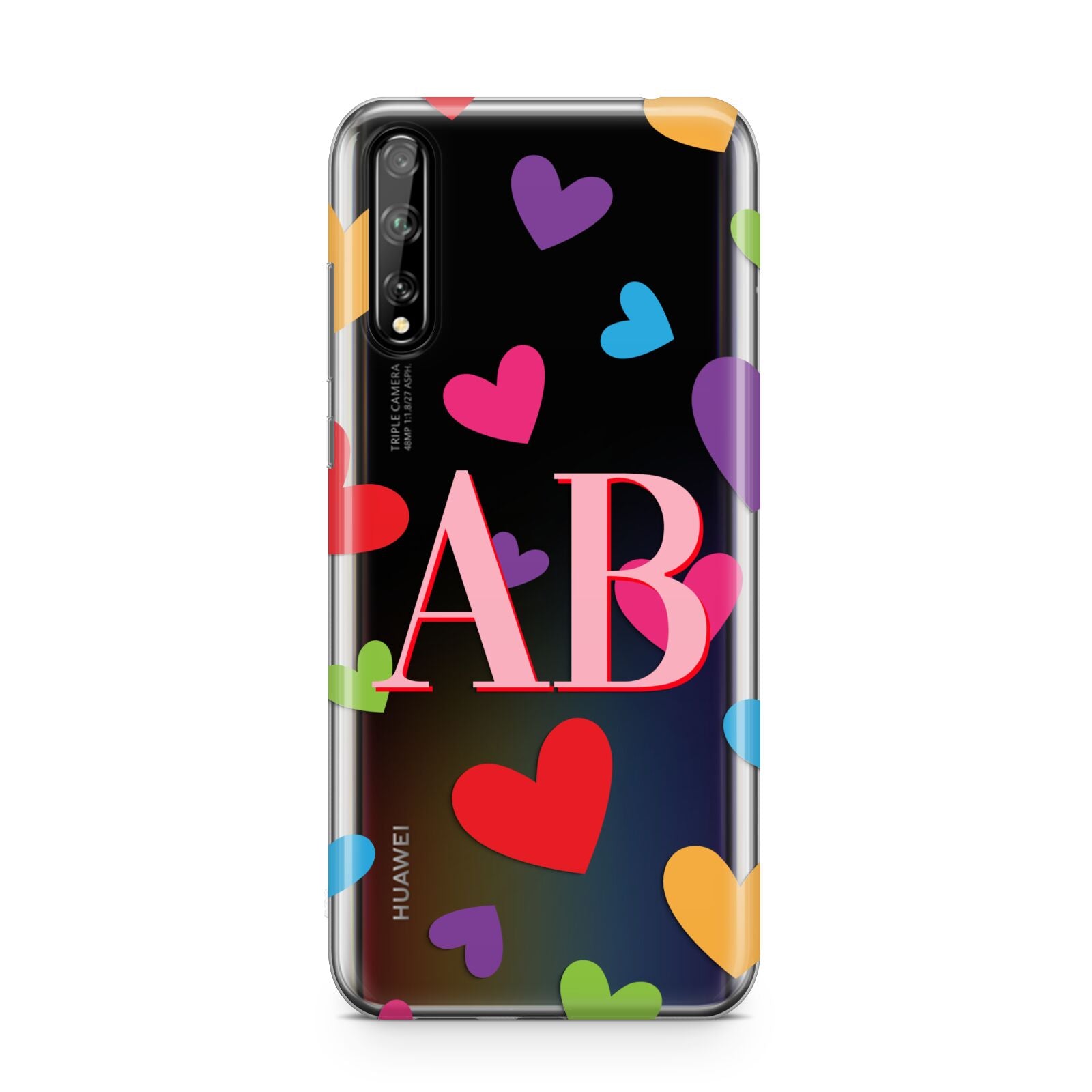 Contrast Initials Heart Print Huawei Enjoy 10s Phone Case