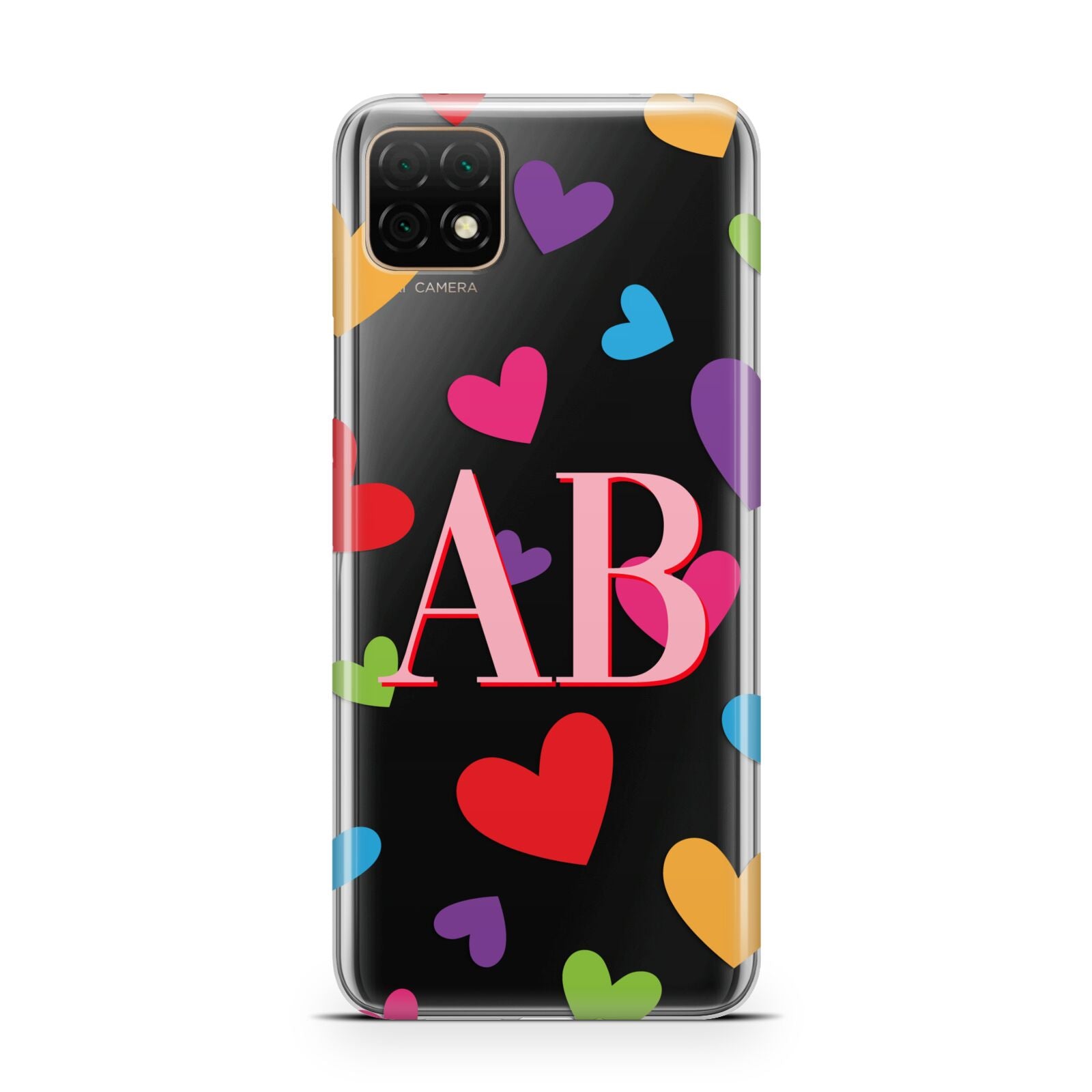 Contrast Initials Heart Print Huawei Enjoy 20 Phone Case