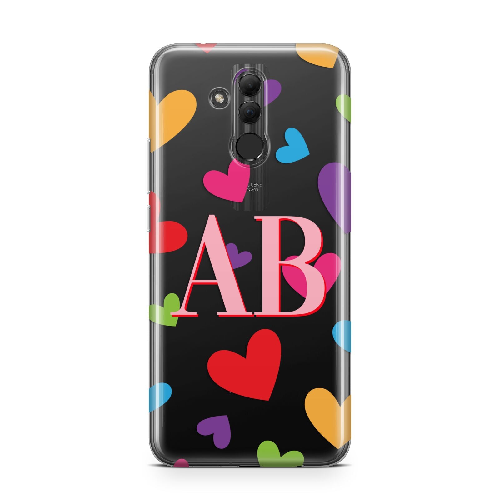 Contrast Initials Heart Print Huawei Mate 20 Lite