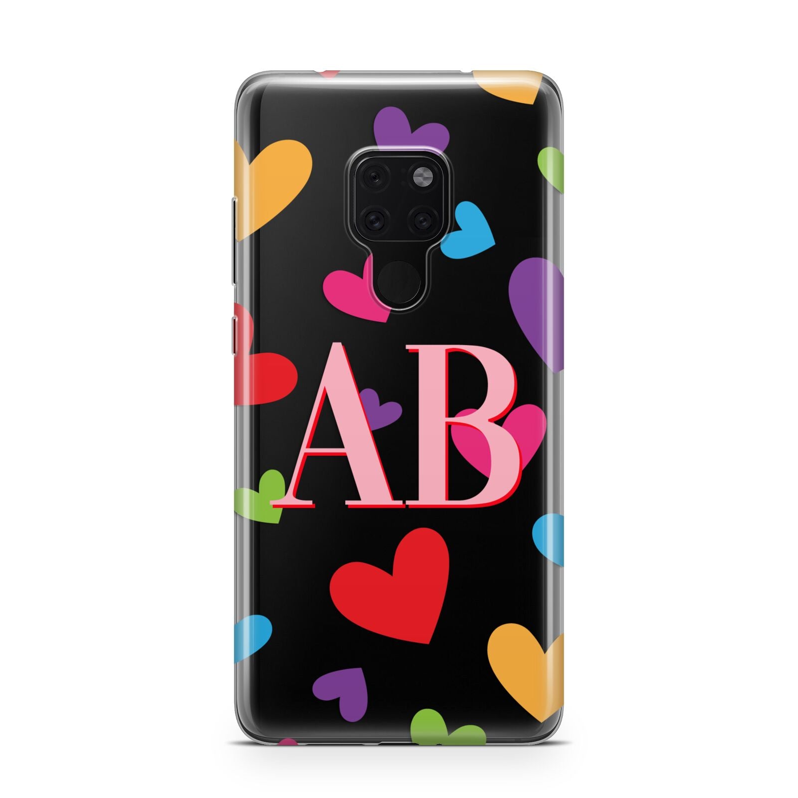 Contrast Initials Heart Print Huawei Mate 20 Phone Case