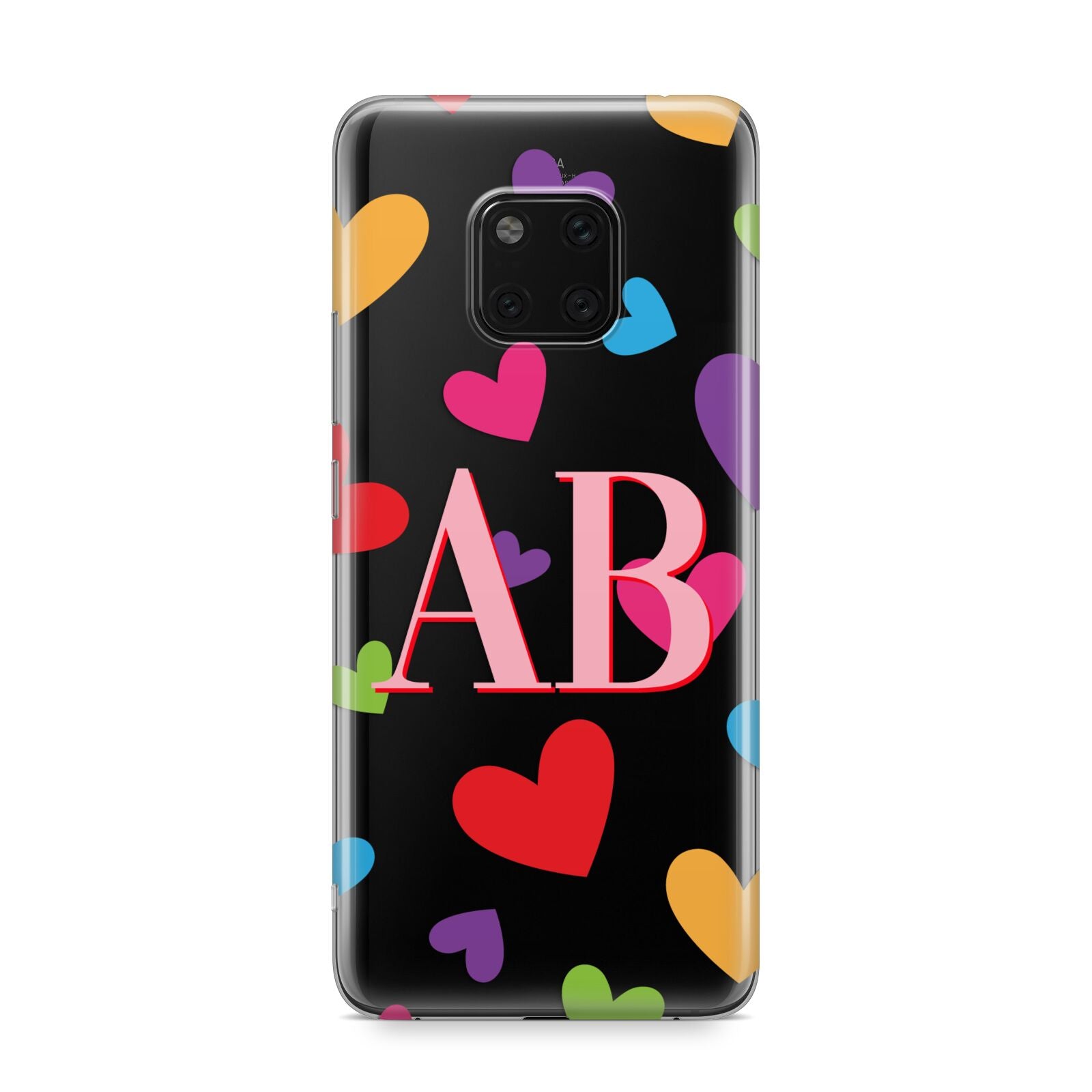 Contrast Initials Heart Print Huawei Mate 20 Pro Phone Case