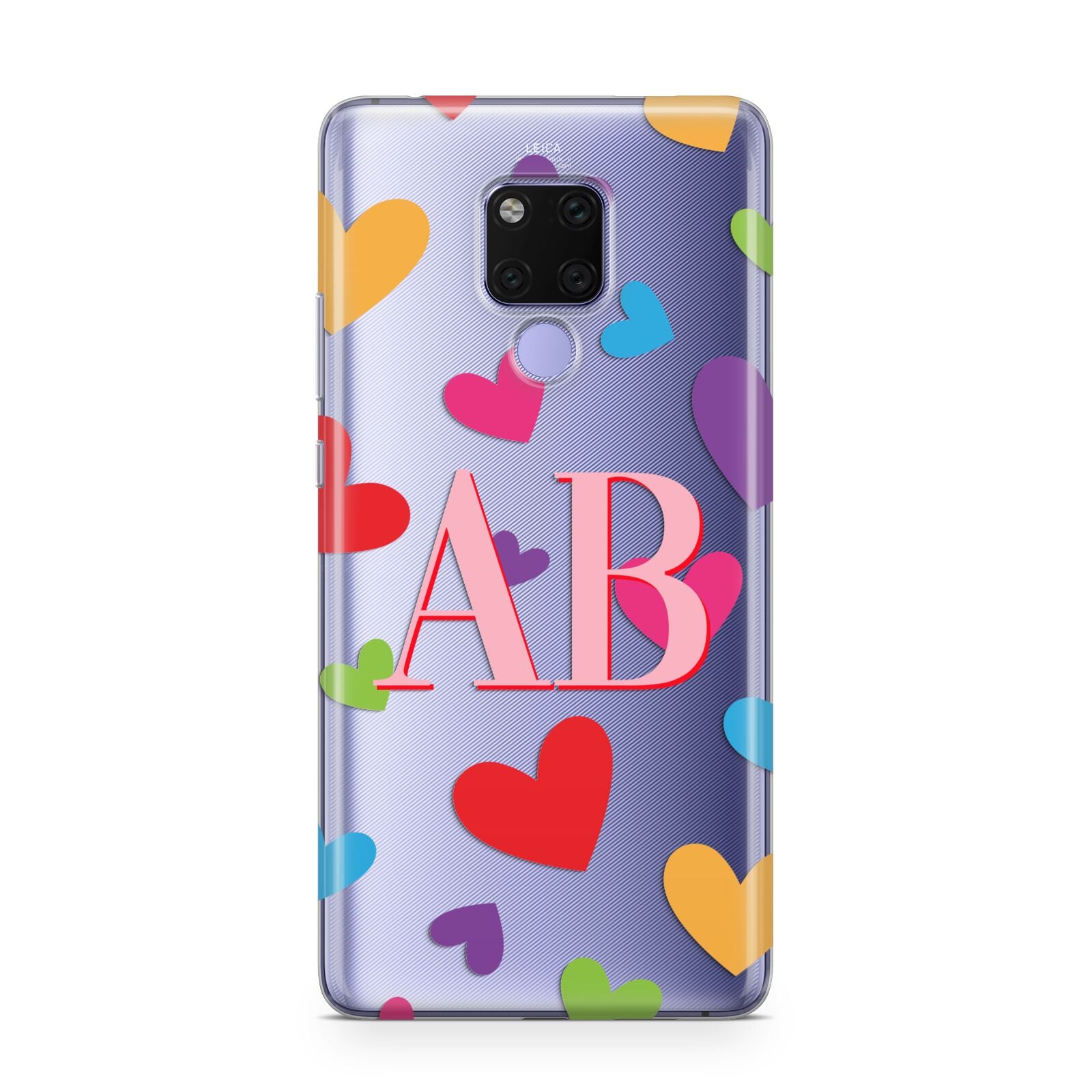 Contrast Initials Heart Print Huawei Mate 20X Phone Case