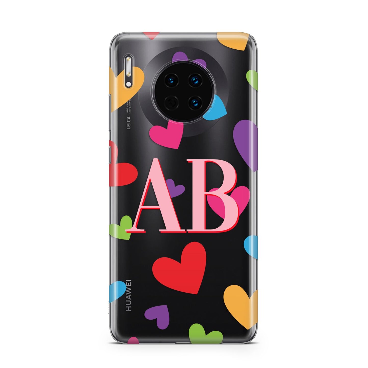 Contrast Initials Heart Print Huawei Mate 30