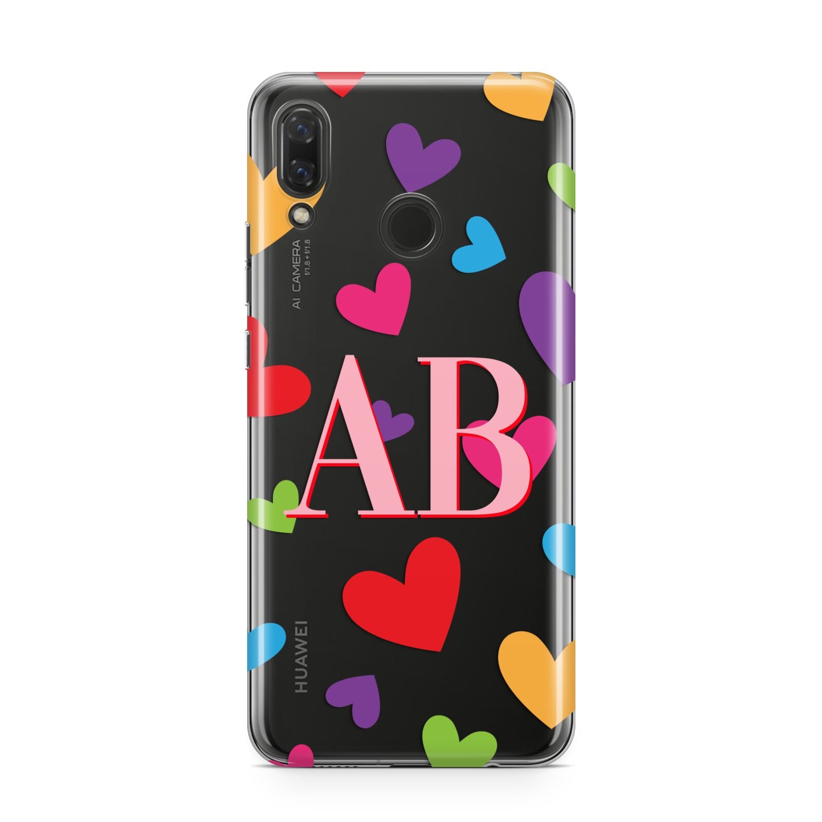 Contrast Initials Heart Print Huawei Nova 3 Phone Case