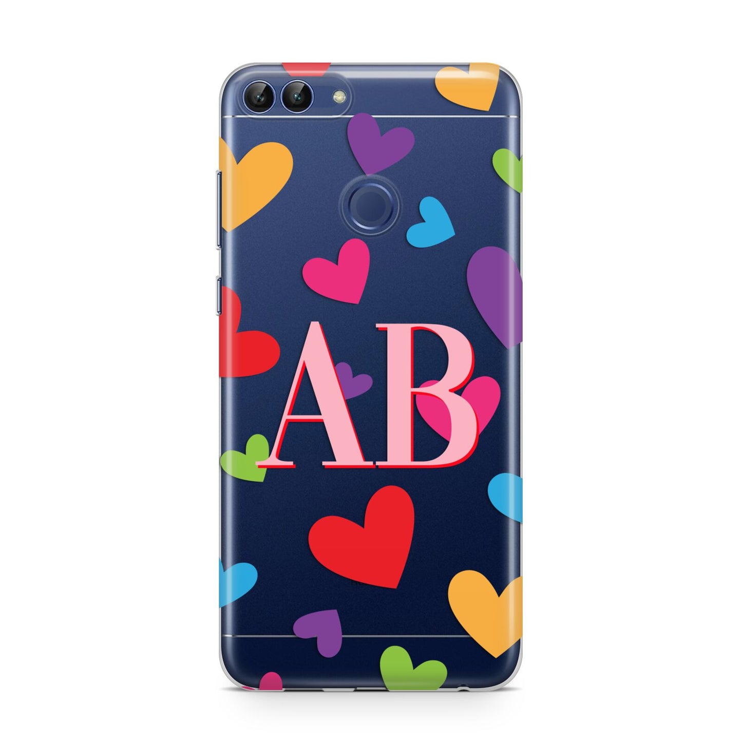 Contrast Initials Heart Print Huawei P Smart Case