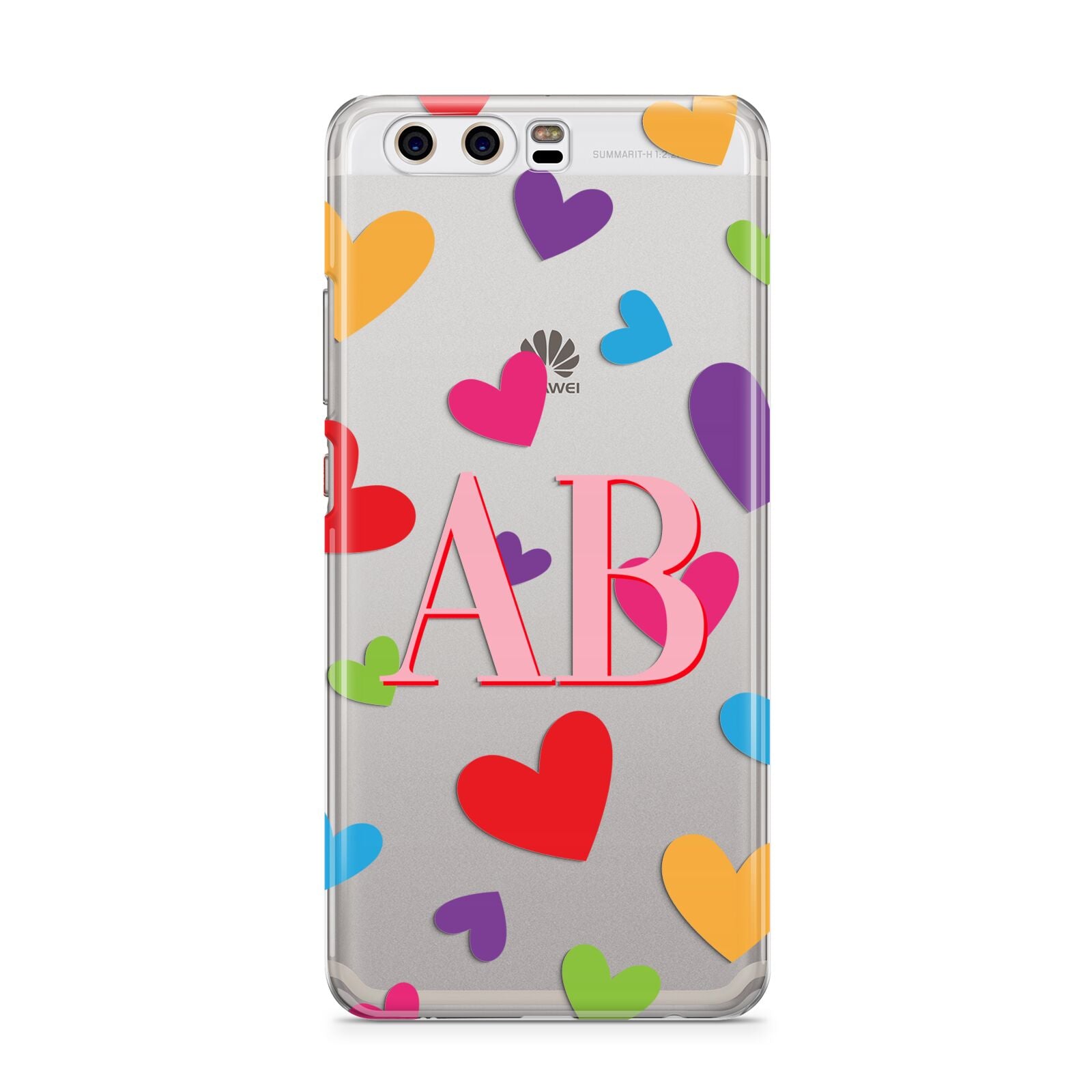 Contrast Initials Heart Print Huawei P10 Phone Case