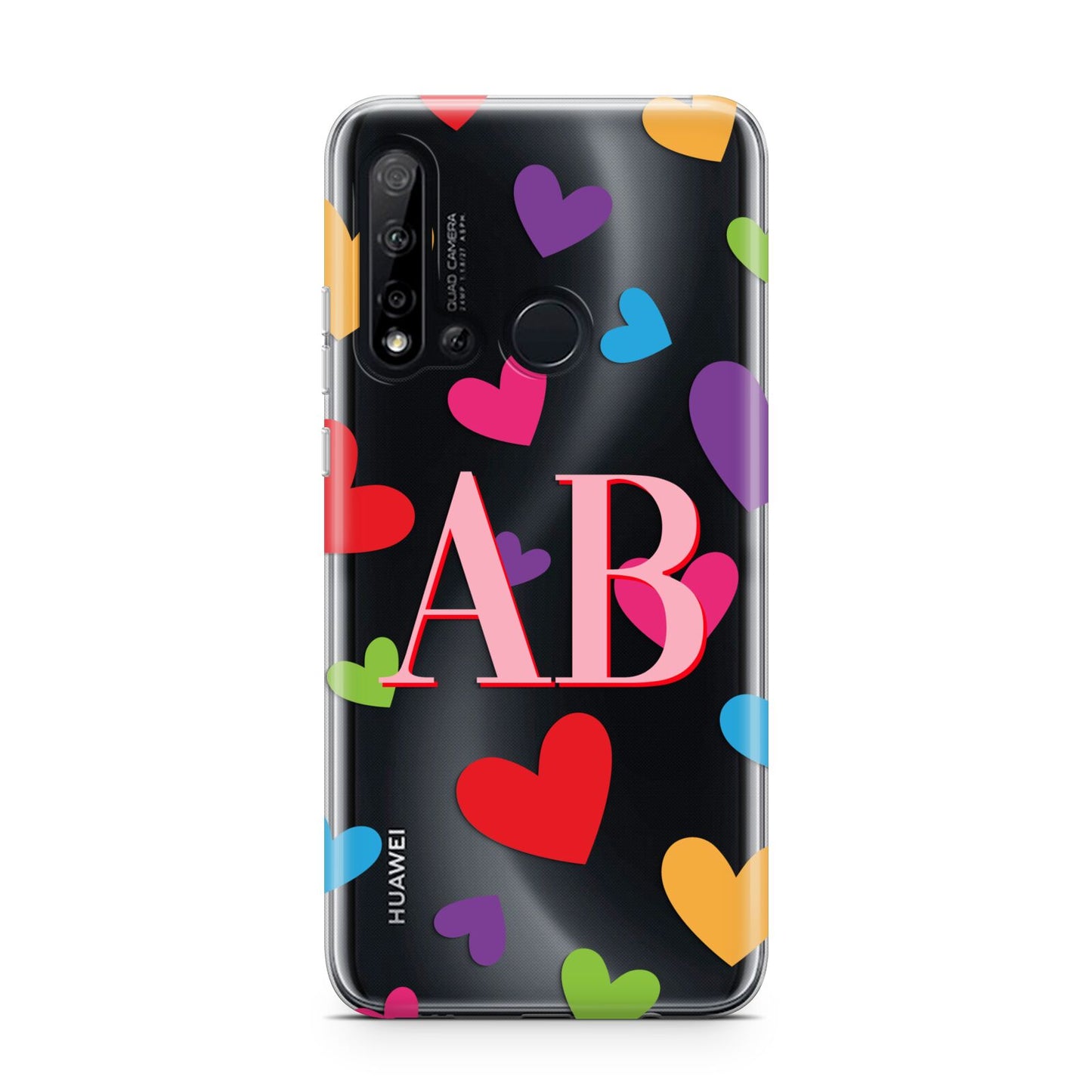 Contrast Initials Heart Print Huawei P20 Lite 5G Phone Case