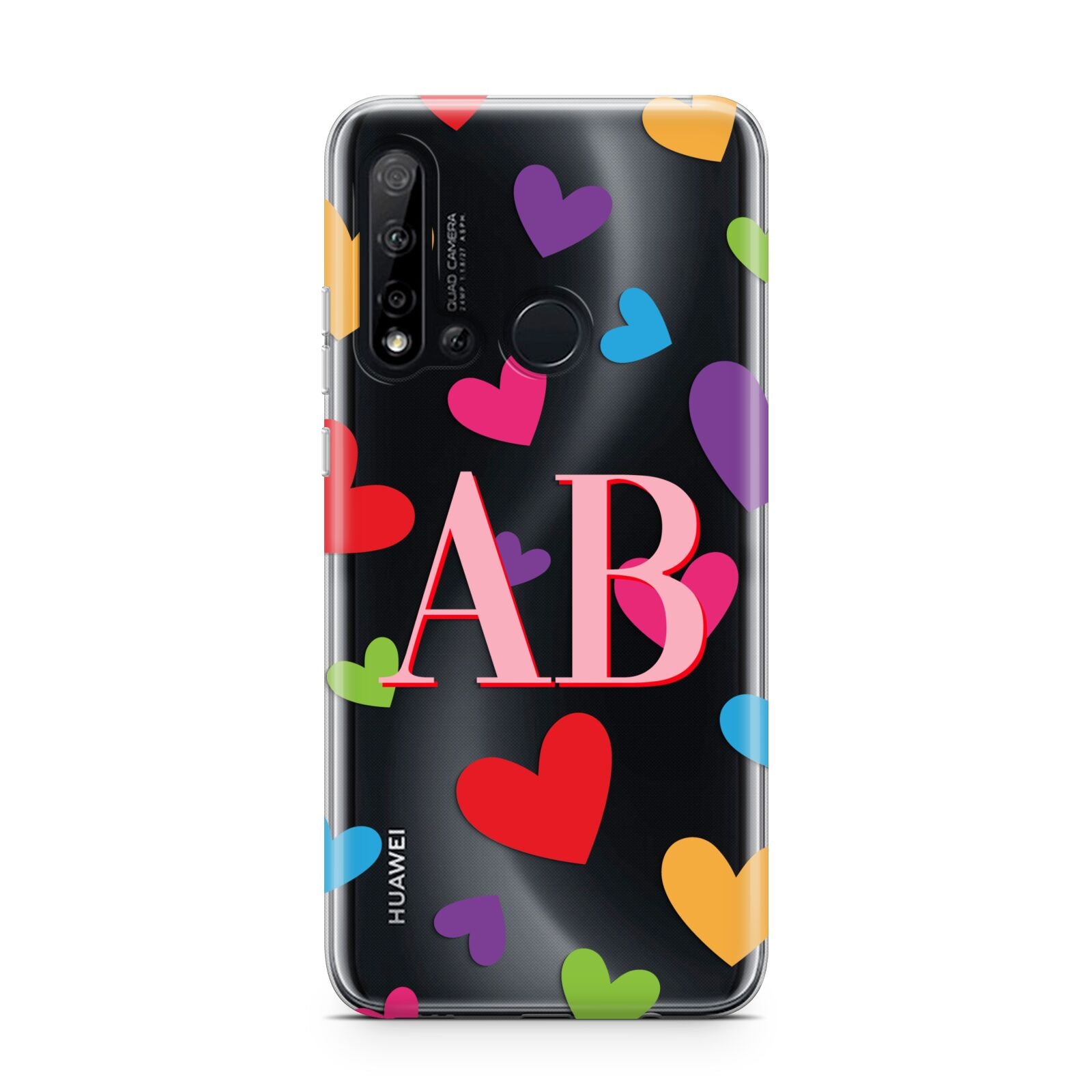 Contrast Initials Heart Print Huawei P20 Lite 5G Phone Case