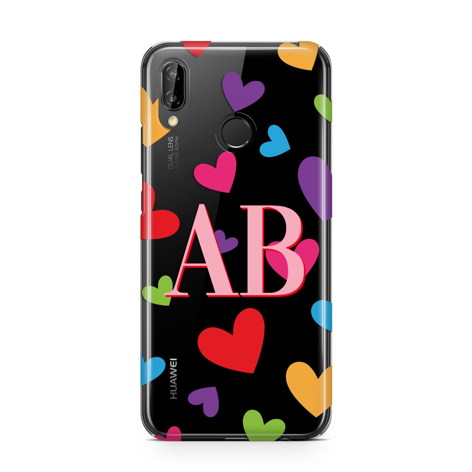 Contrast Initials Heart Print Huawei P20 Lite Phone Case