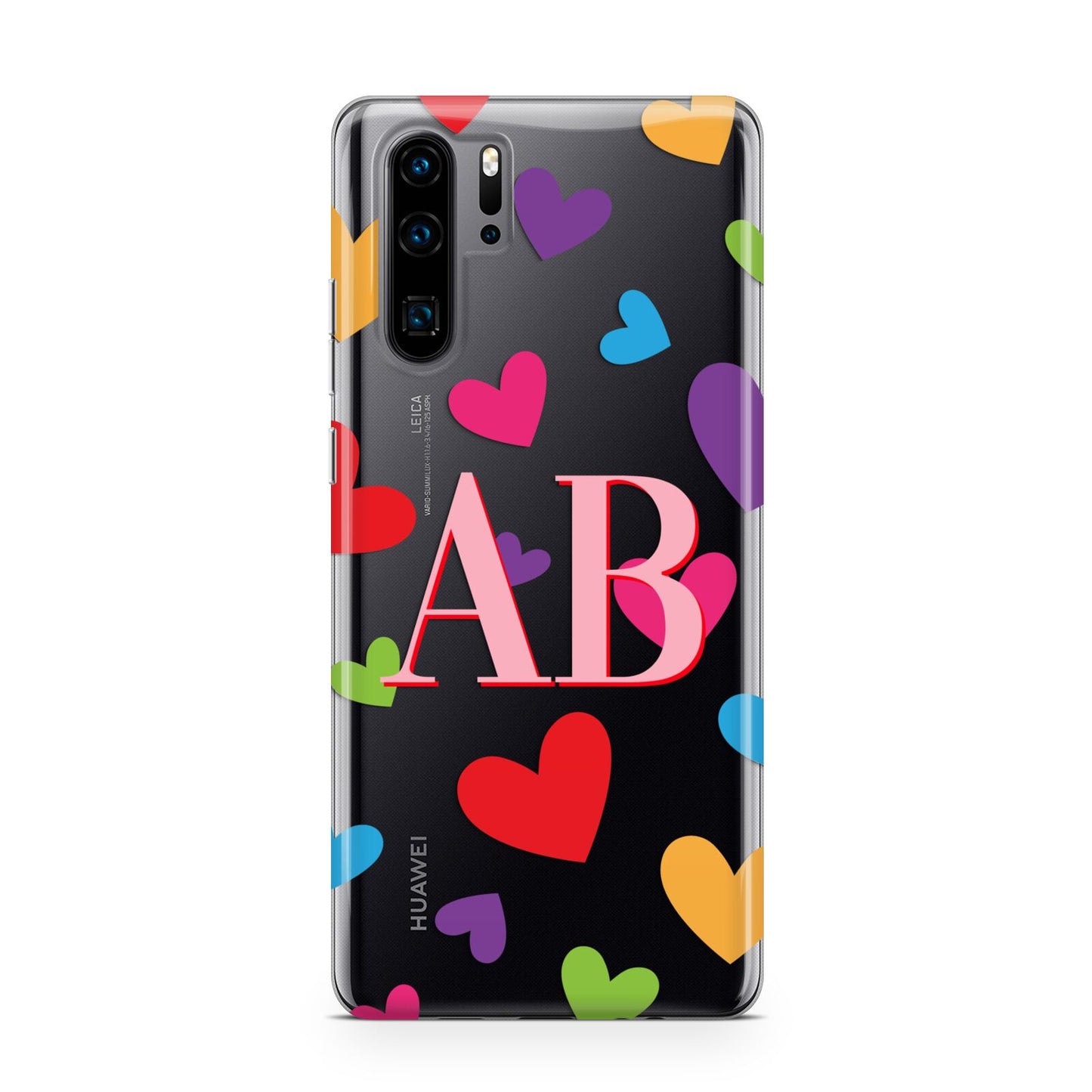 Contrast Initials Heart Print Huawei P30 Pro Phone Case