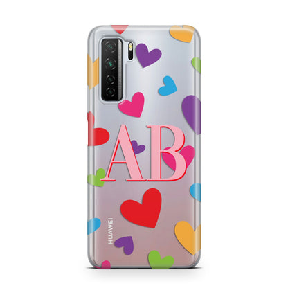 Contrast Initials Heart Print Huawei P40 Lite 5G Phone Case