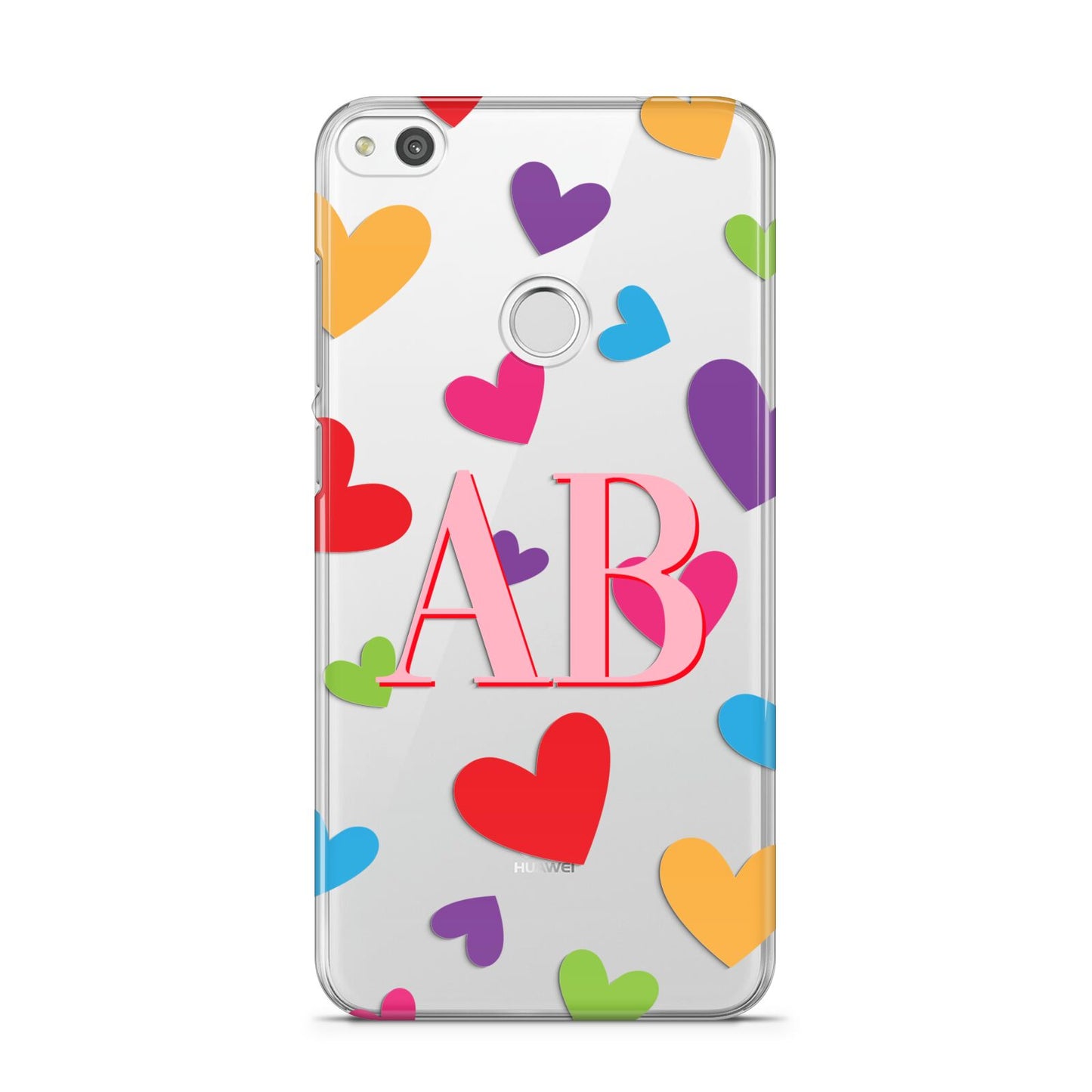 Contrast Initials Heart Print Huawei P8 Lite Case