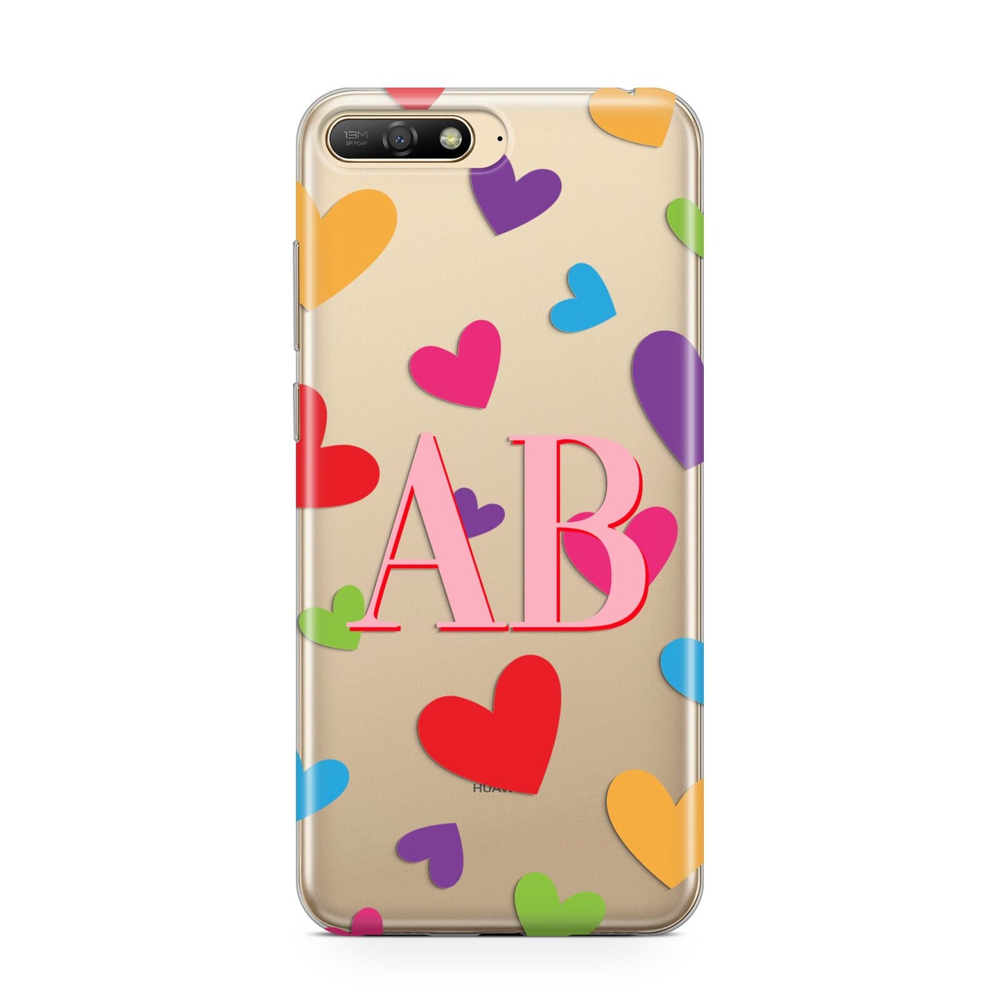 Contrast Initials Heart Print Huawei Y6 2018