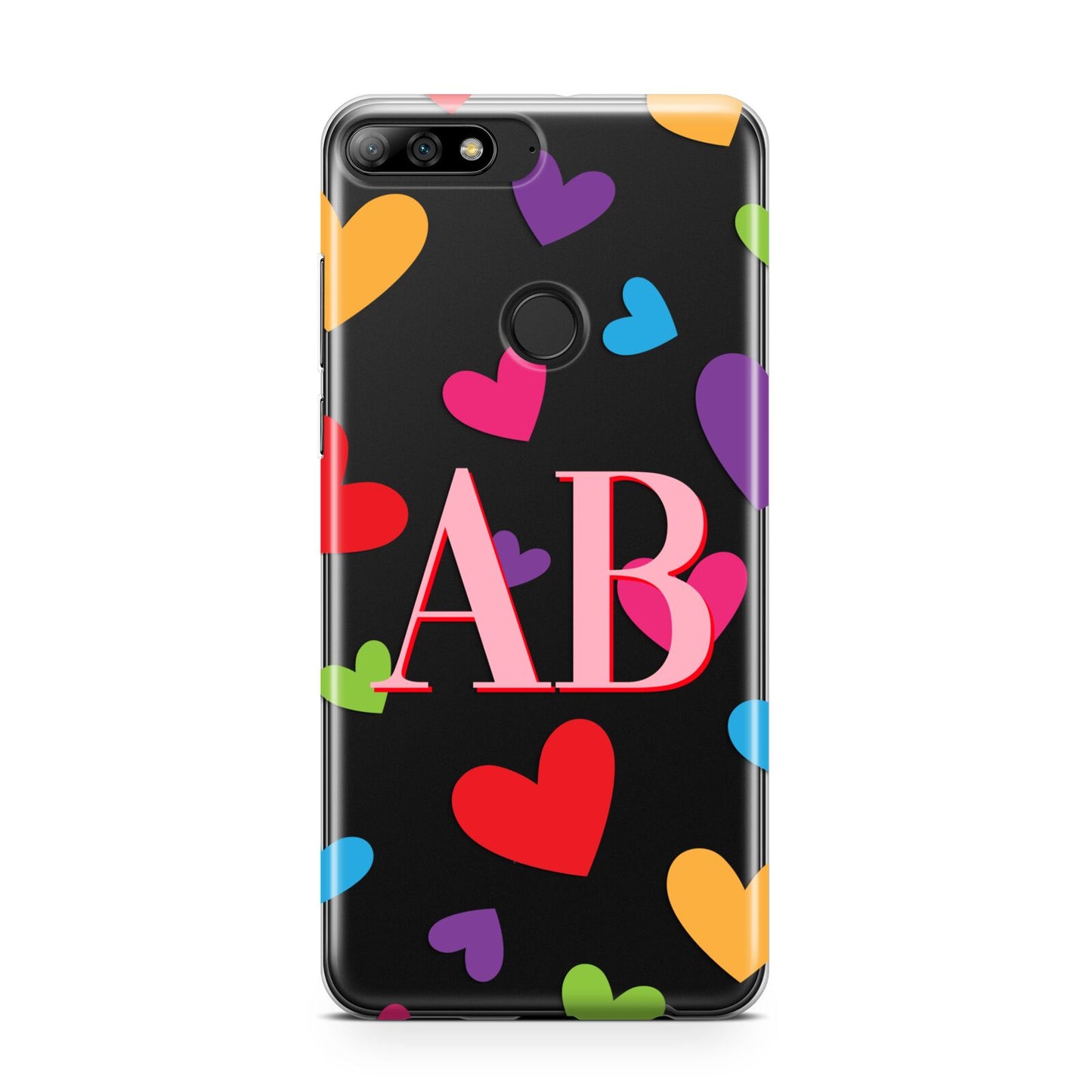 Contrast Initials Heart Print Huawei Y7 2018