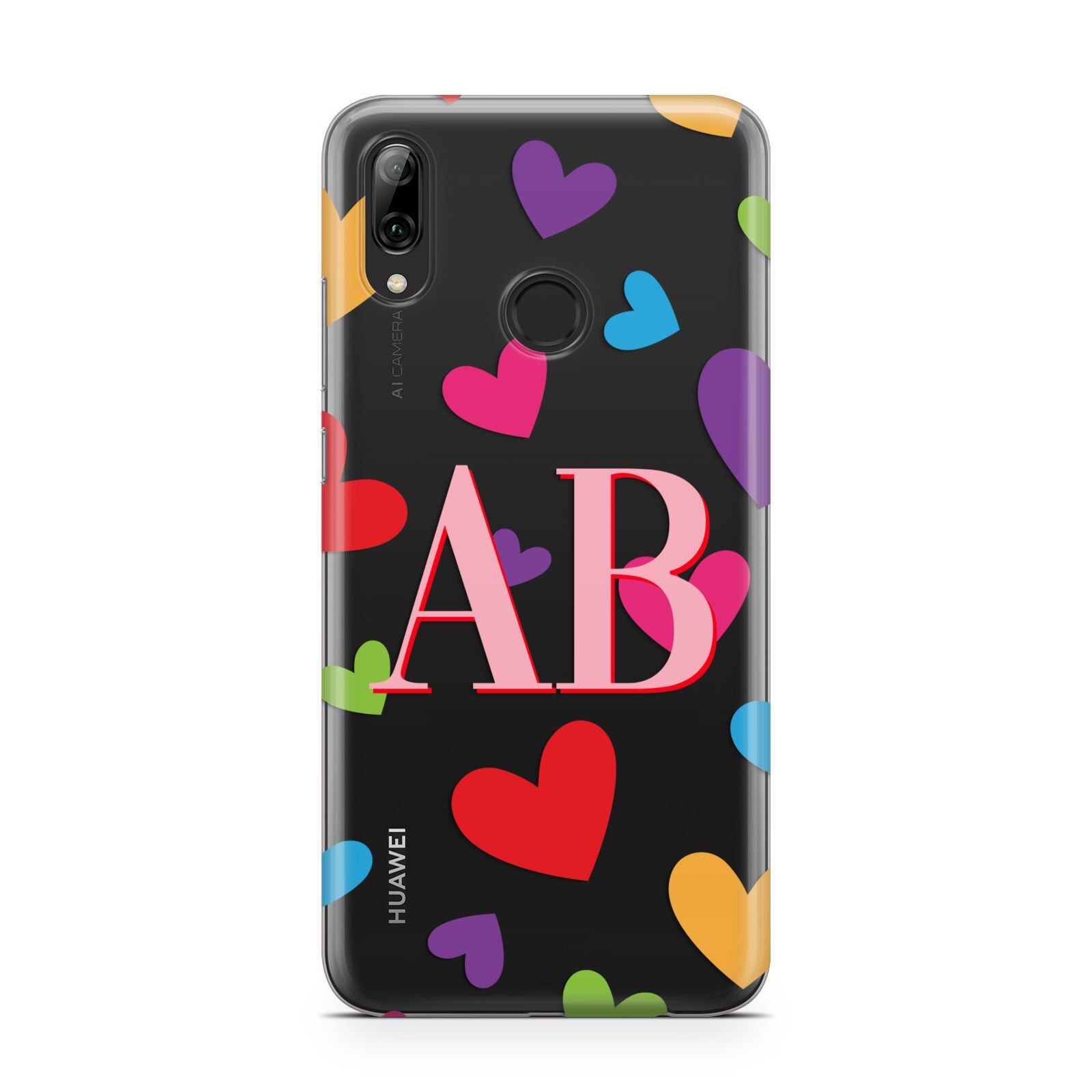 Contrast Initials Heart Print Huawei Y7 2019