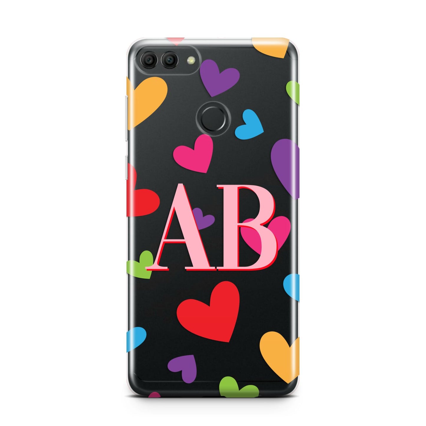 Contrast Initials Heart Print Huawei Y9 2018