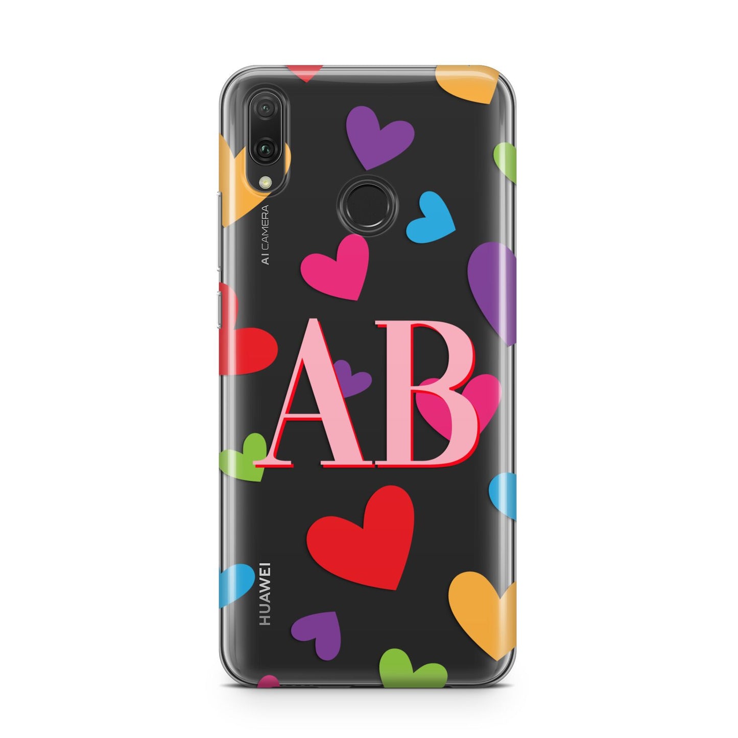 Contrast Initials Heart Print Huawei Y9 2019