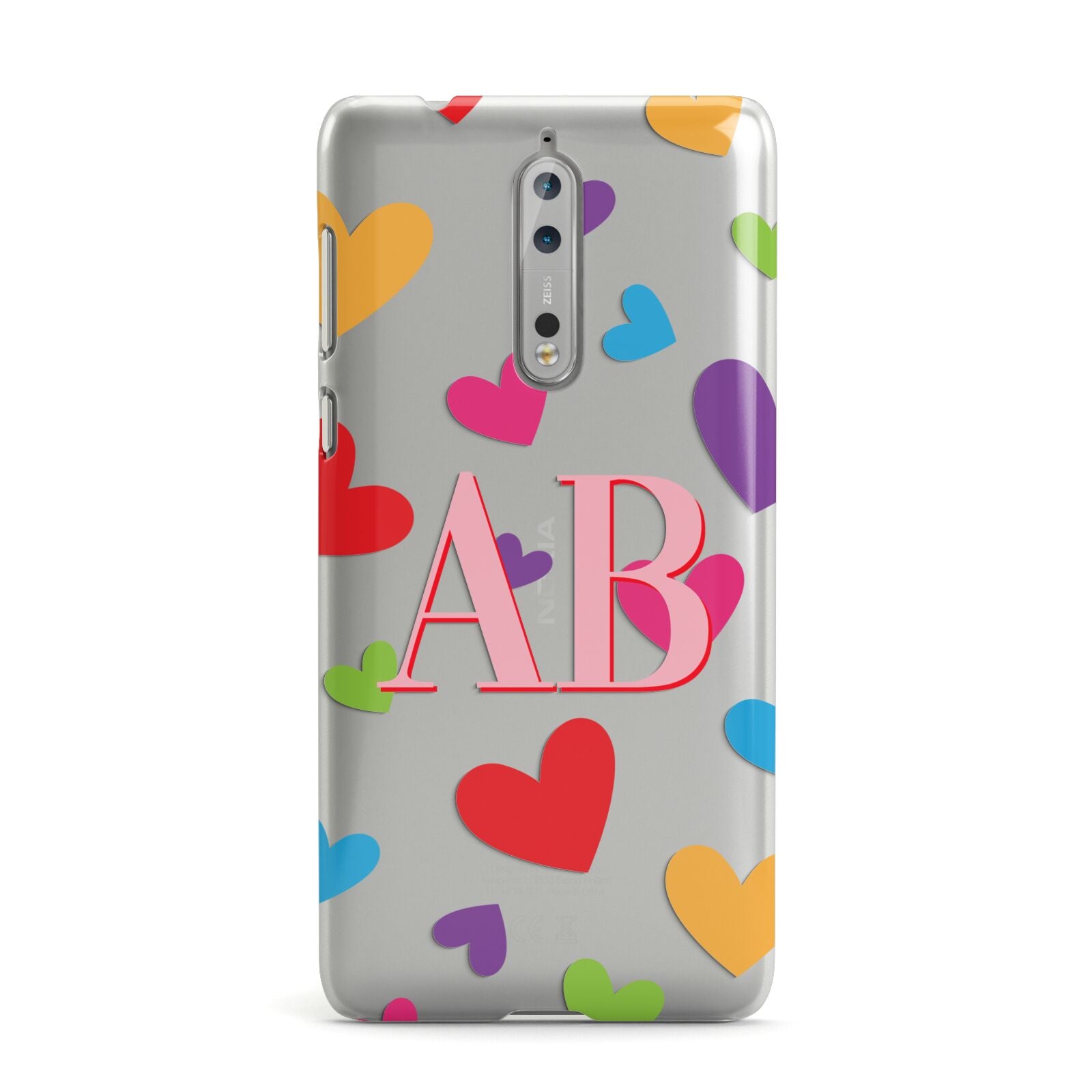 Contrast Initials Heart Print Nokia Case