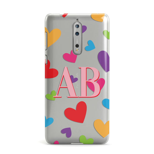 Contrast Initials Heart Print Nokia Case