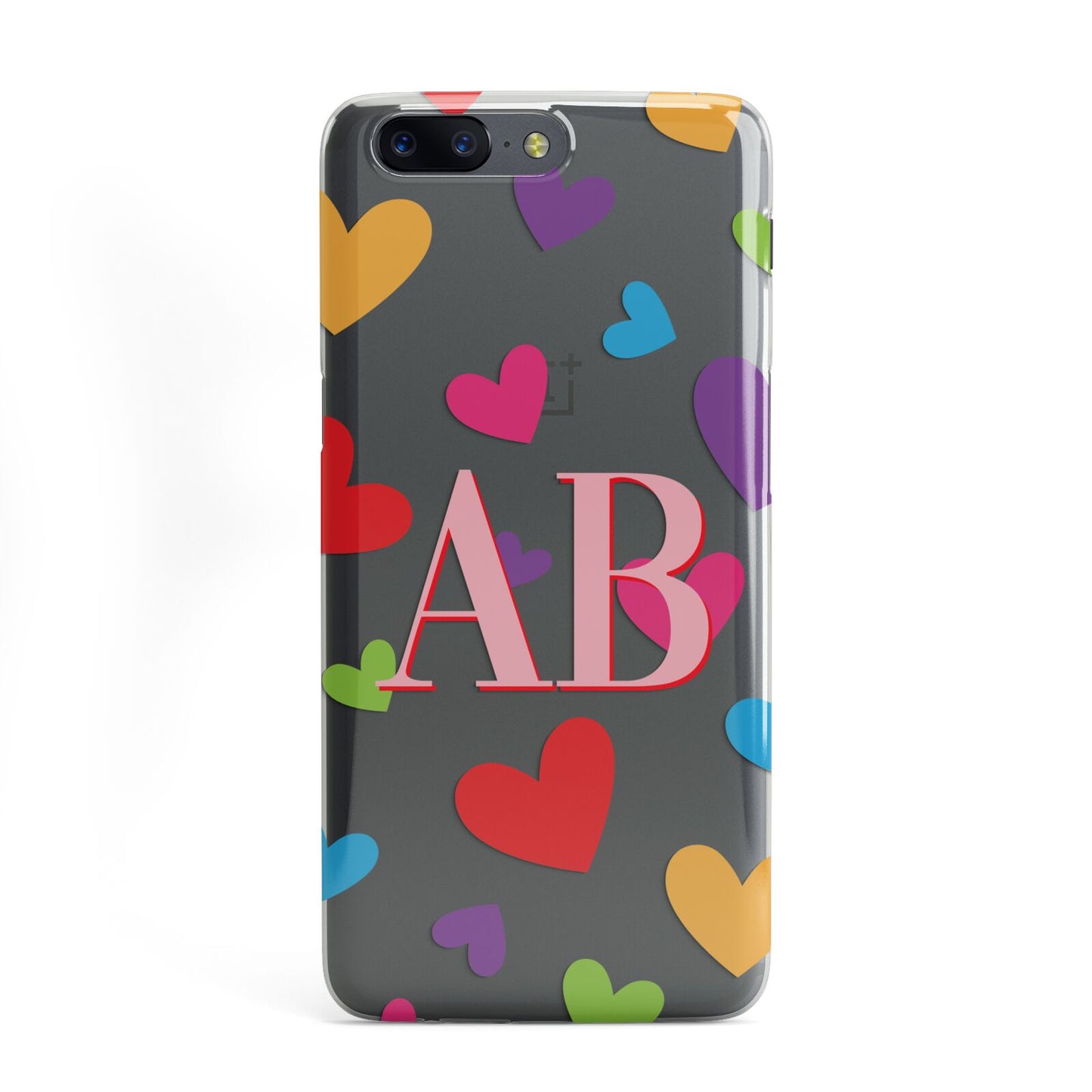 Contrast Initials Heart Print OnePlus Case