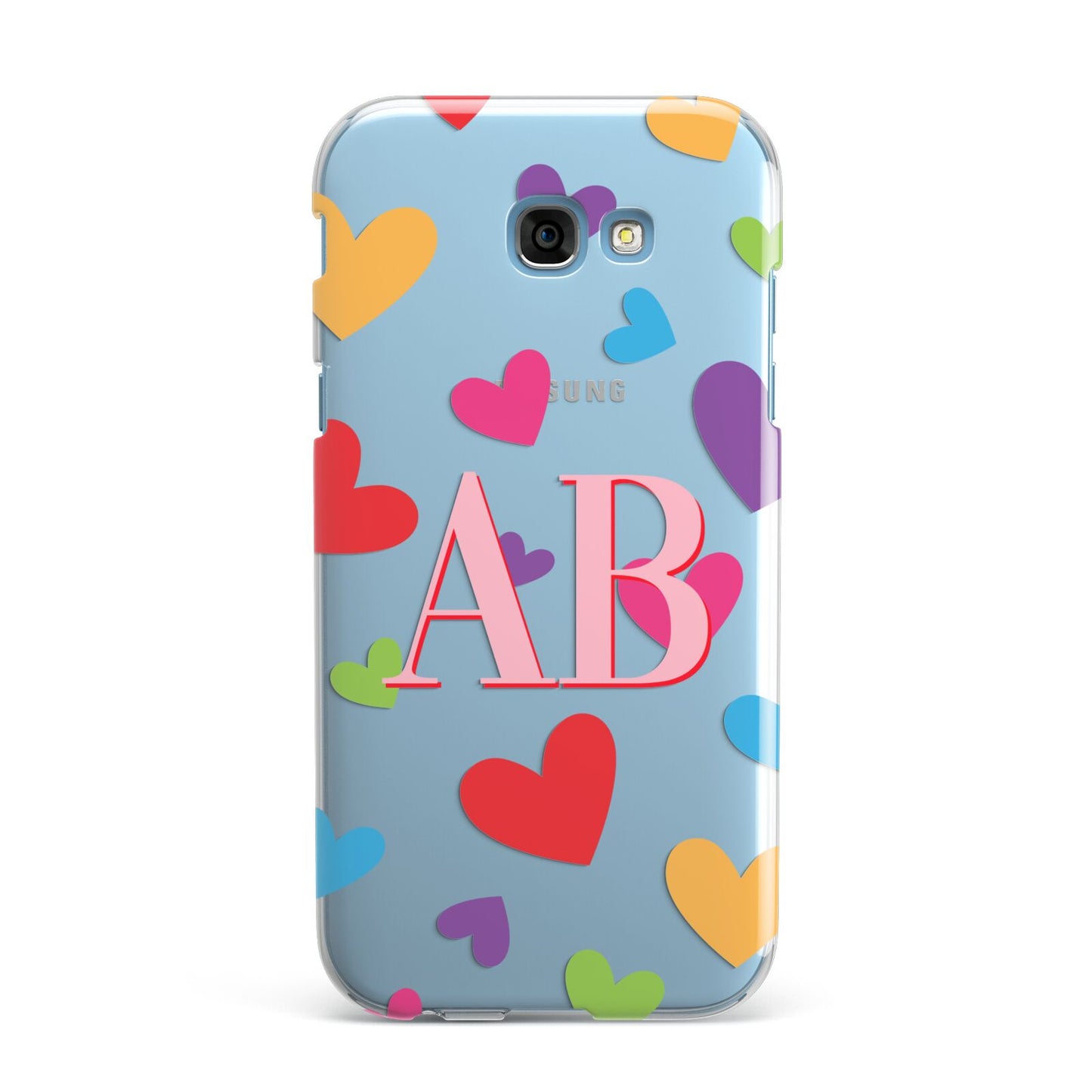 Contrast Initials Heart Print Samsung Galaxy A7 2017 Case