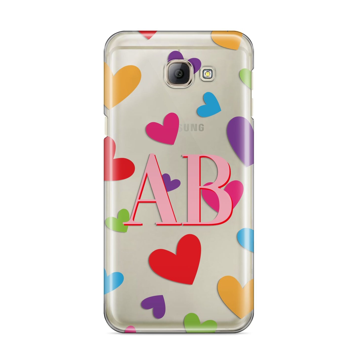 Contrast Initials Heart Print Samsung Galaxy A8 2016 Case