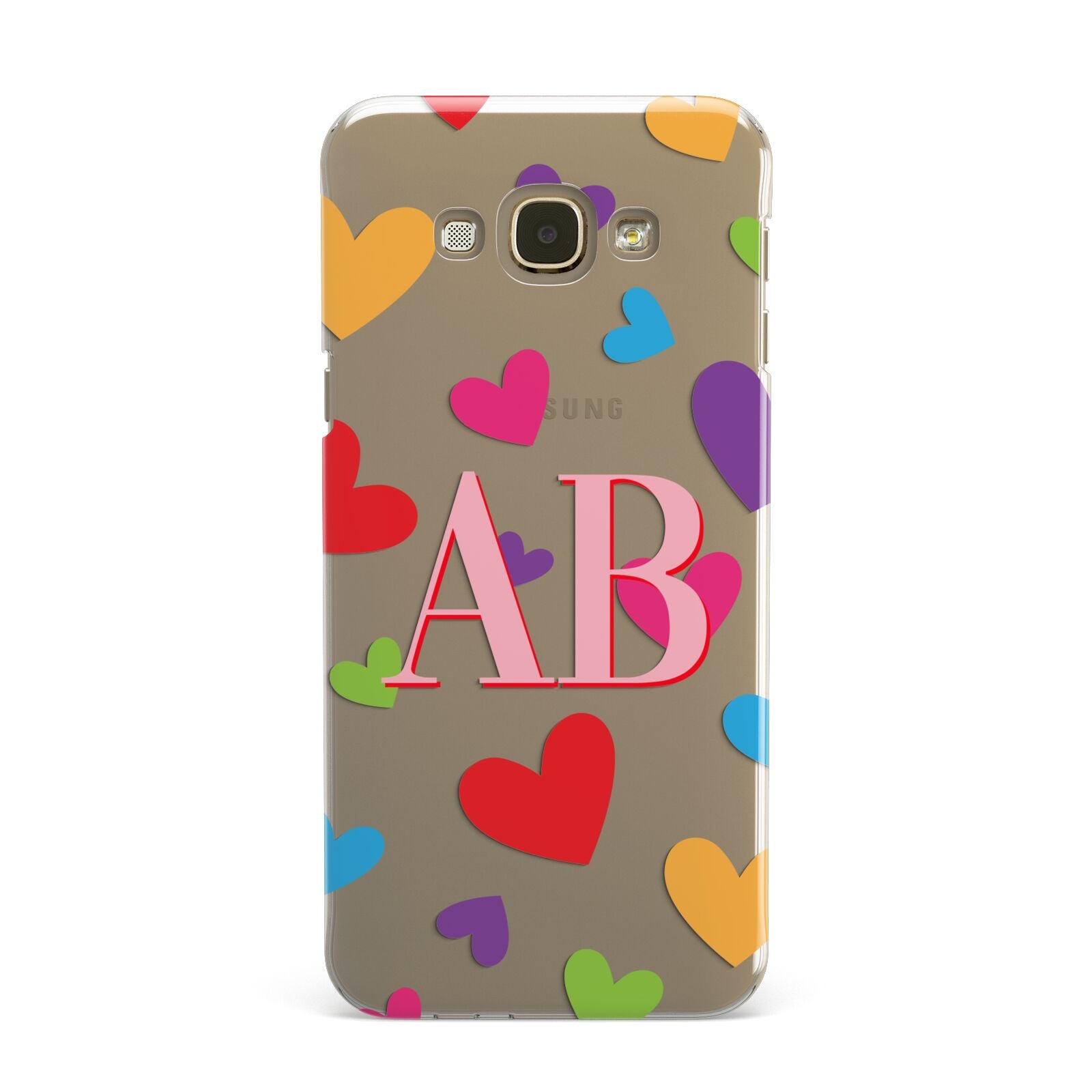 Contrast Initials Heart Print Samsung Galaxy A8 Case