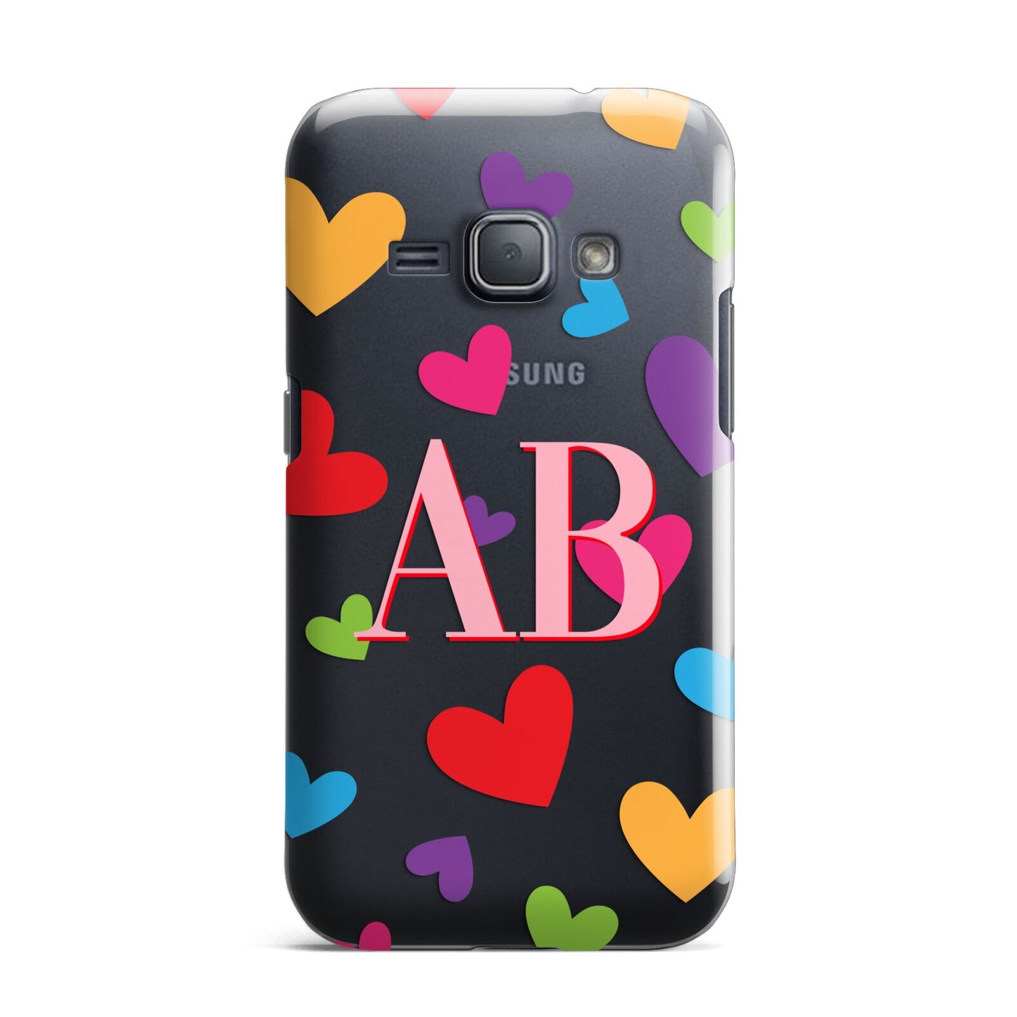 Contrast Initials Heart Print Samsung Galaxy J1 2016 Case