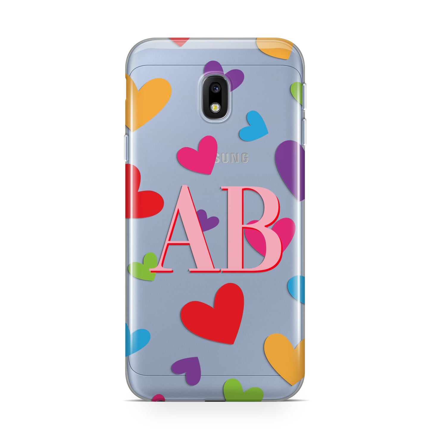 Contrast Initials Heart Print Samsung Galaxy J3 2017 Case