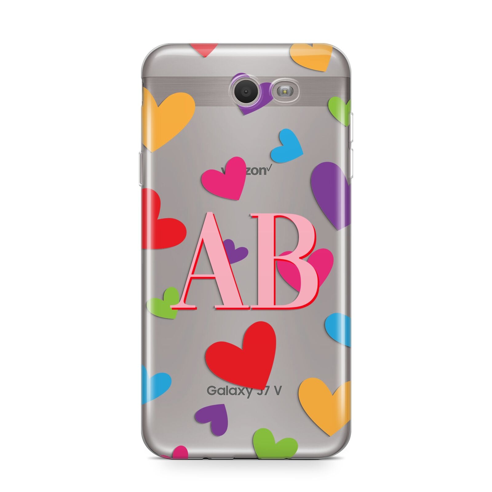 Contrast Initials Heart Print Samsung Galaxy J7 2017 Case